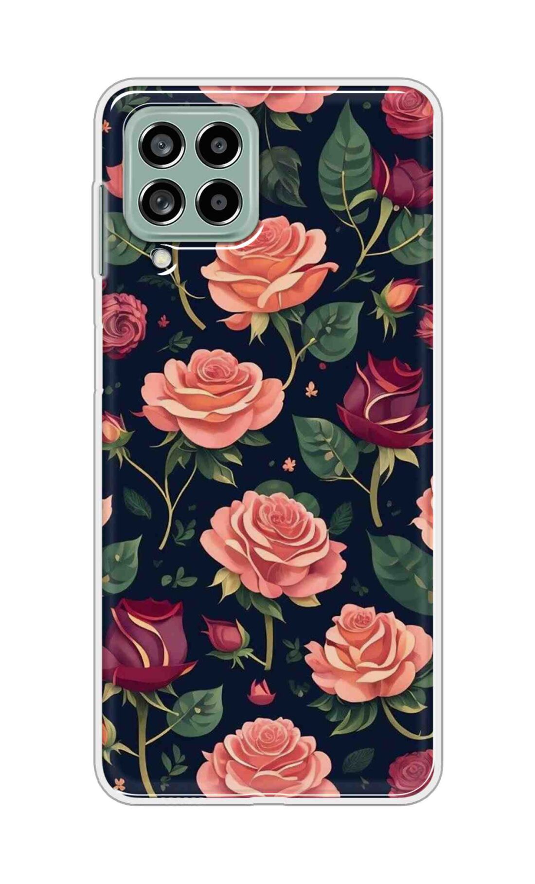 Coberta Back Cover For Samsung Galaxy M53 5G Back Cover Stylish Case - Pink and Red Rose Design D16271