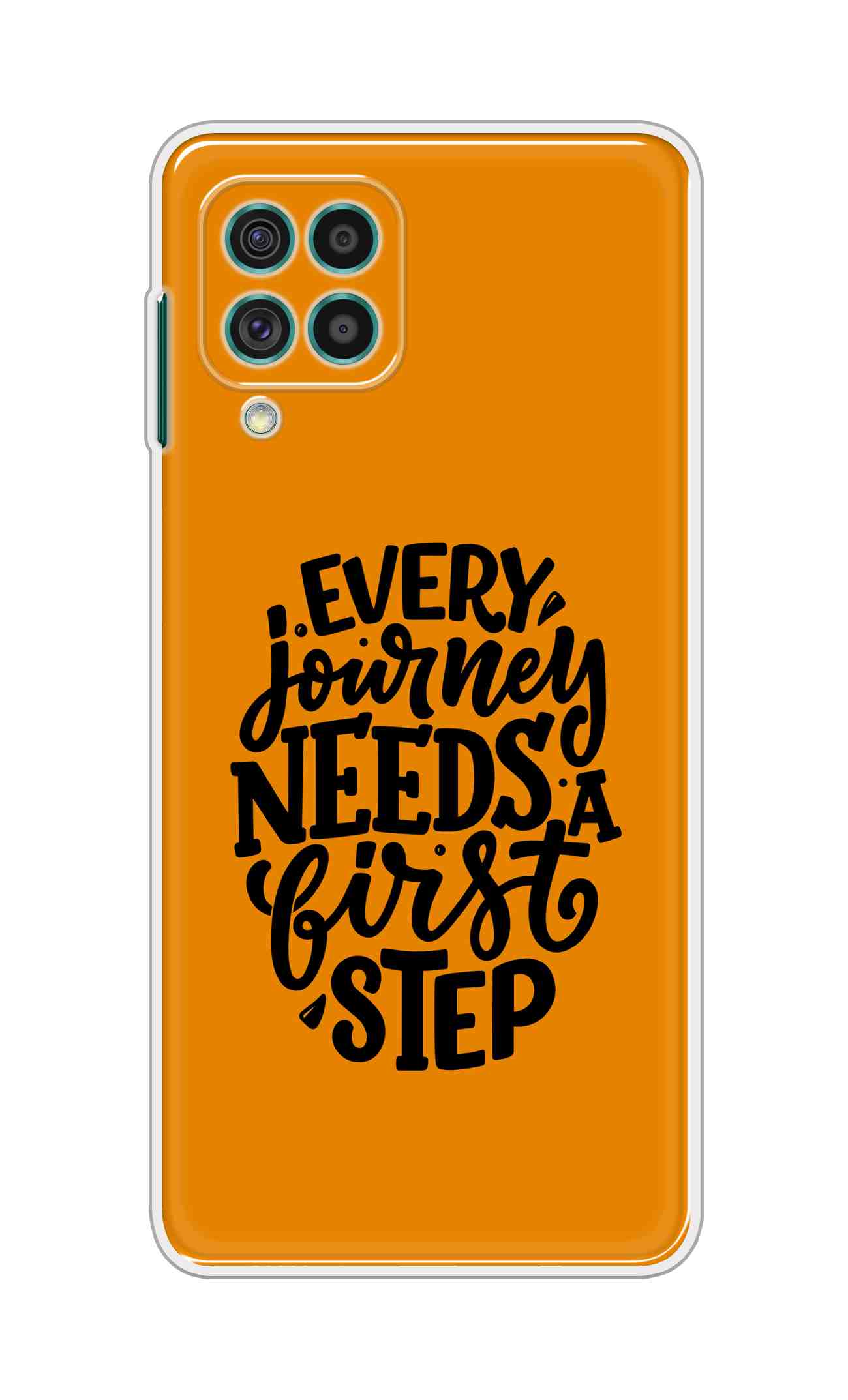 Coberta Back Cover For Samsung Galaxy M62 Back Cover Stylish Case - Every Journey Needs a First Step in Orange Design D16503
