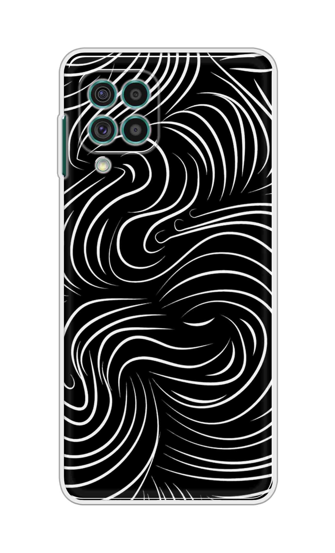 Coberta Back Cover For Samsung Galaxy M62 Back Cover Stylish Case - White Curves Design D16552