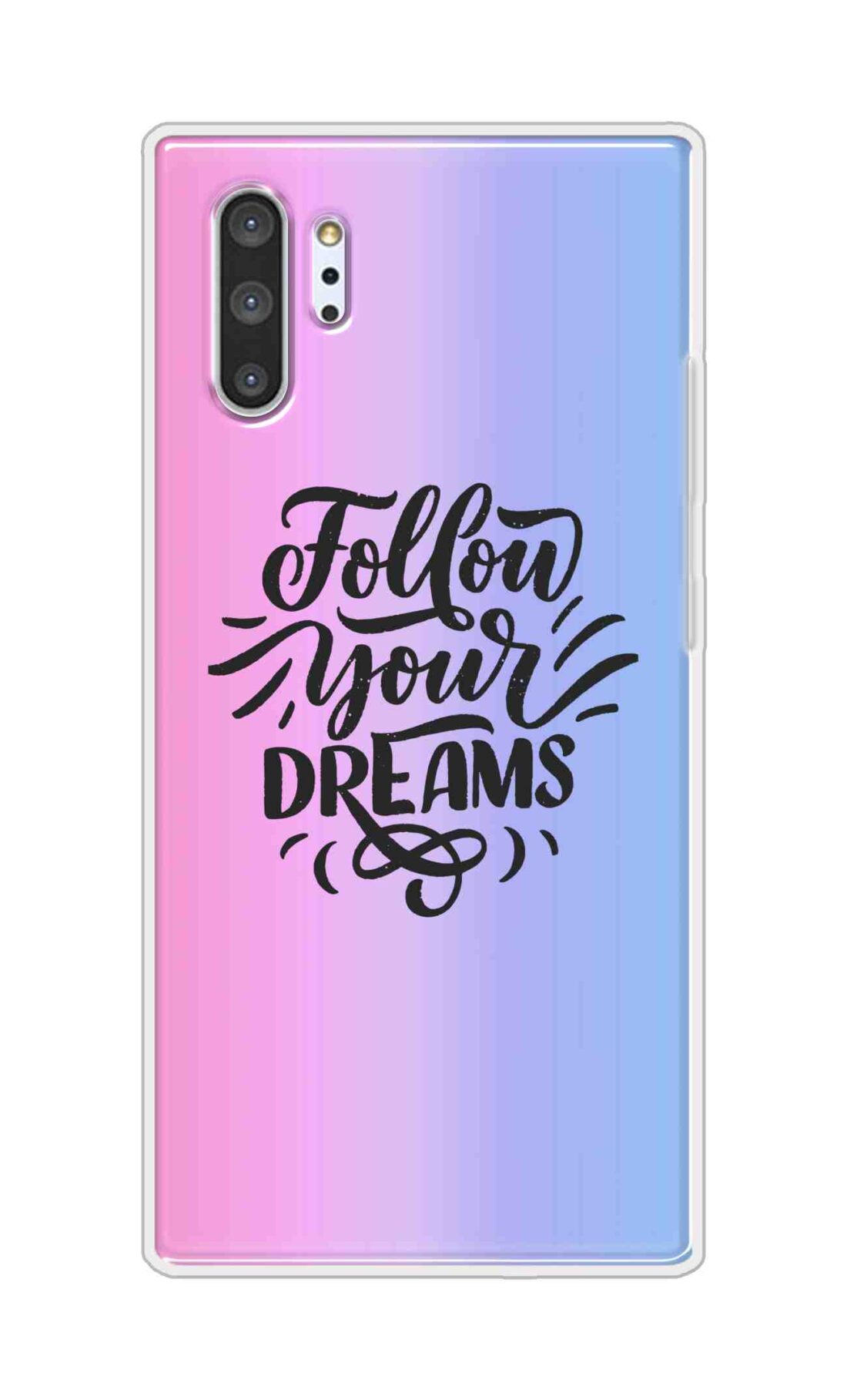 Coberta Back Cover For Samsung Galaxy Note 10 Pro Back Cover Stylish Case - Follow Your Dreams In Pink And Blue Design D16501