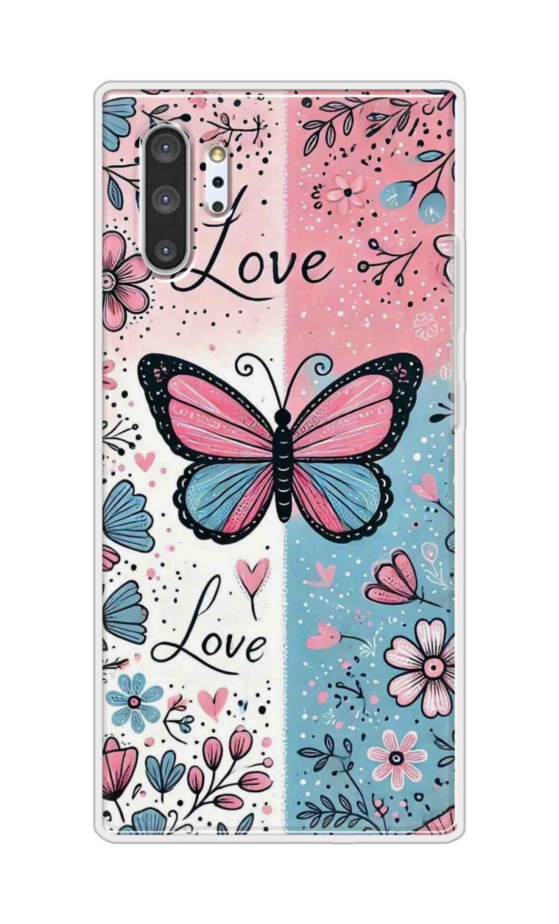 Coberta Back Cover For Samsung Galaxy Note 10 Pro Back Cover Stylish Case - Butterfly and Love Text Design D16526
