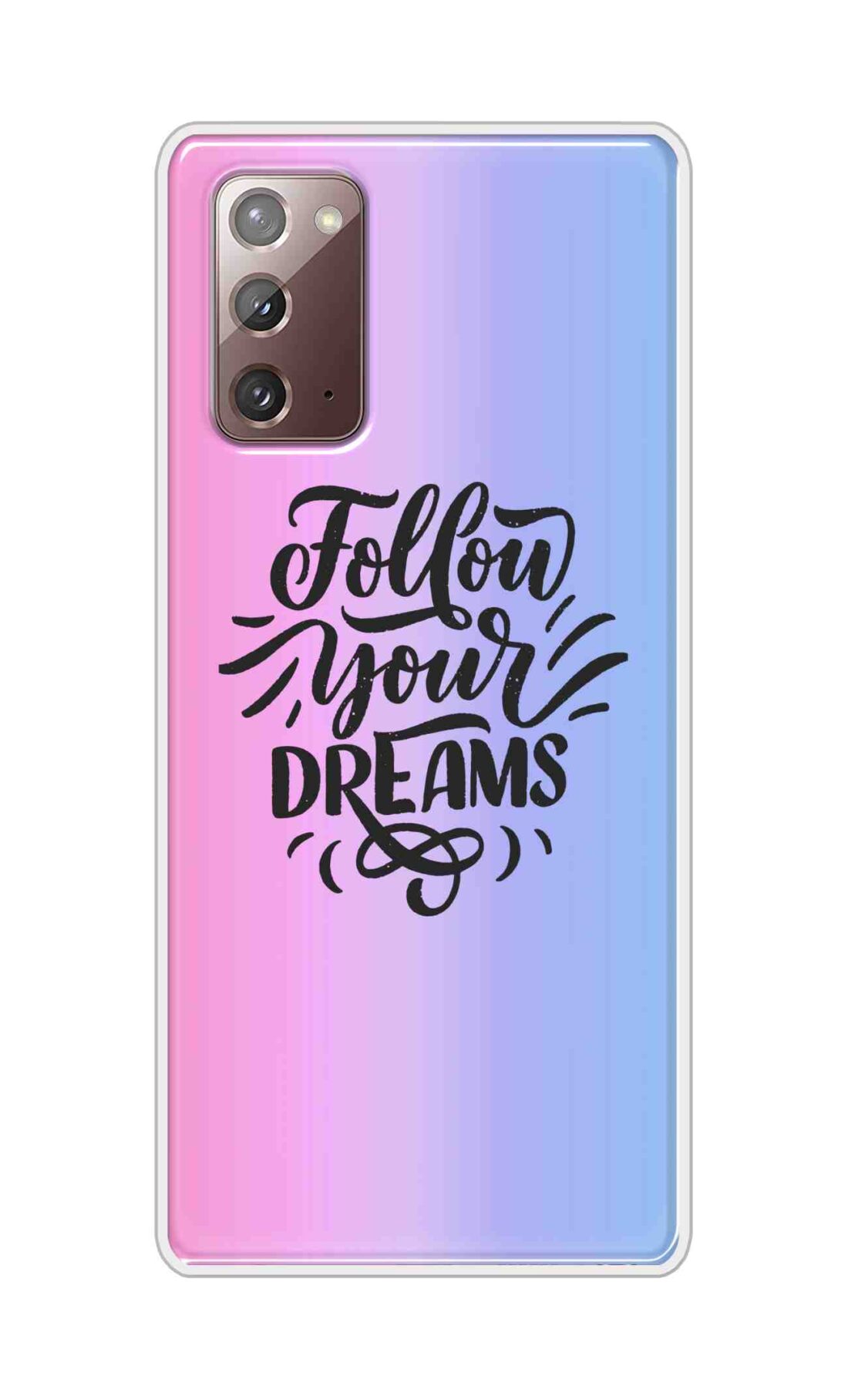 Coberta Back Cover For Samsung Galaxy Note 20 Back Cover Stylish Case - Follow Your Dreams In Pink And Blue Design D16501