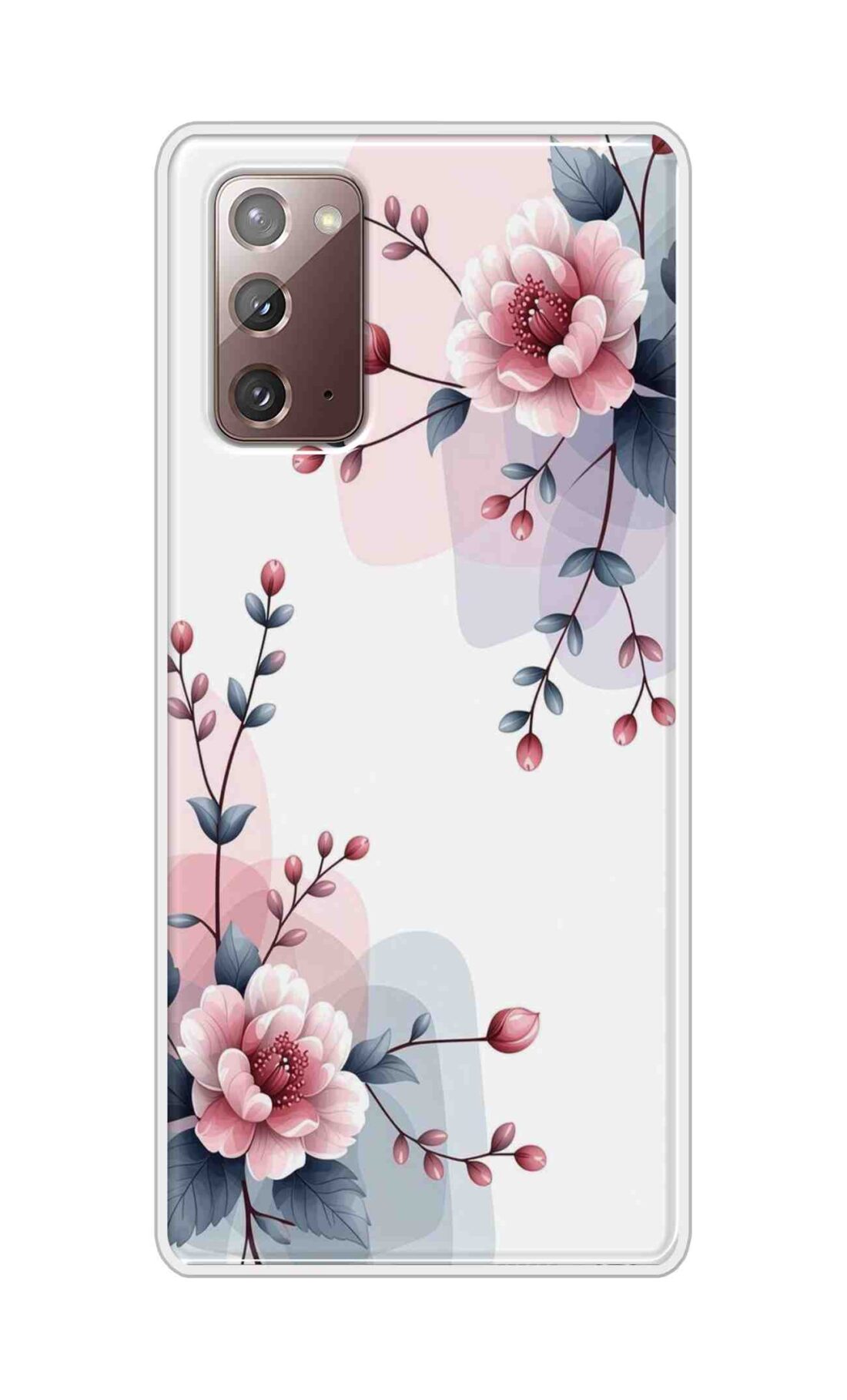 Coberta Back Cover For Samsung Galaxy Note 20 Back Cover Stylish Case - Pink Flowers and Leaves Design Design D16510