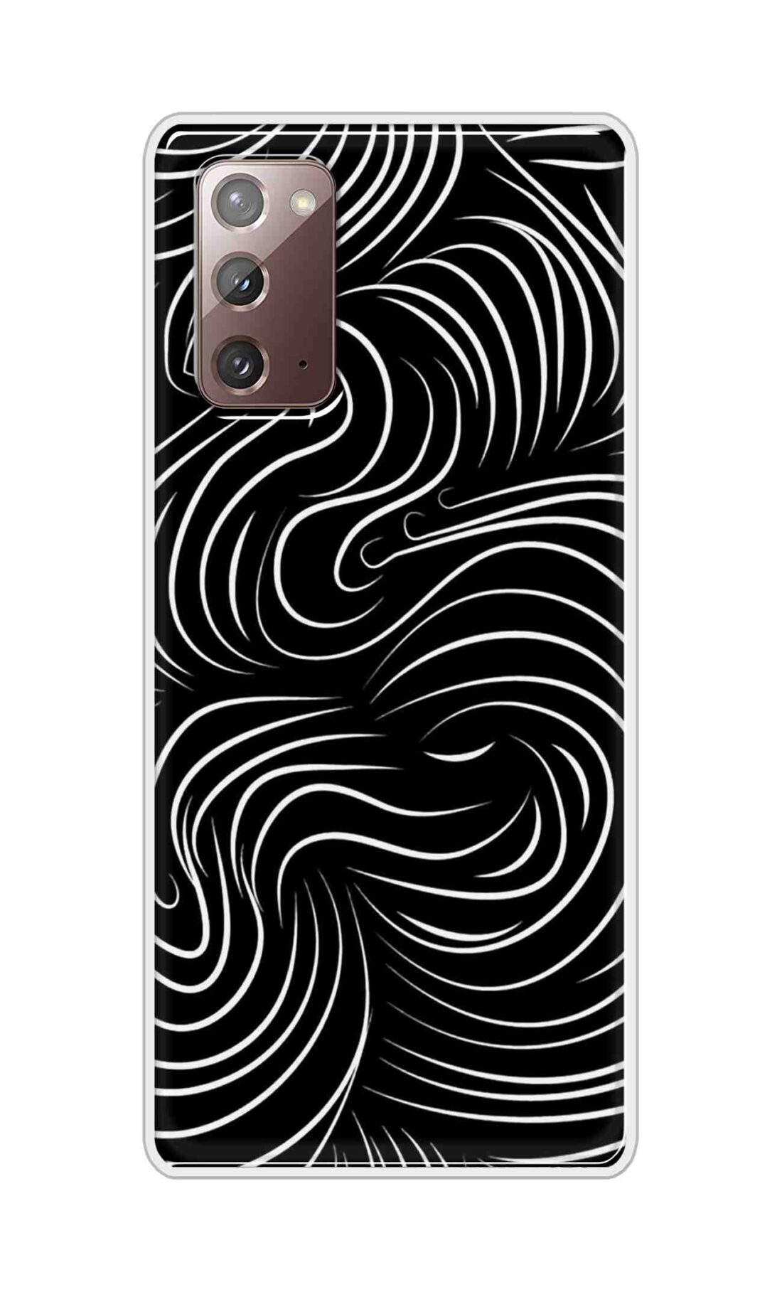 Coberta Back Cover For Samsung Galaxy Note 20 Back Cover Stylish Case - White Curves Design D16552