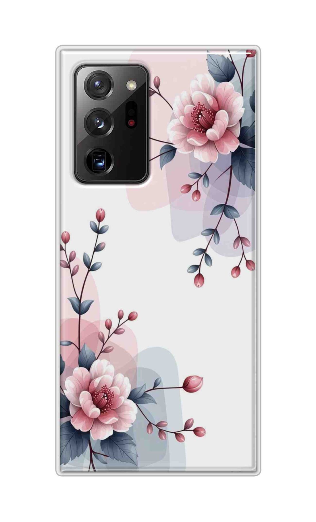 Coberta Back Cover For Samsung Galaxy Note 20 Ultra Back Cover Stylish Case - Pink Flowers and Leaves Design Design D16510