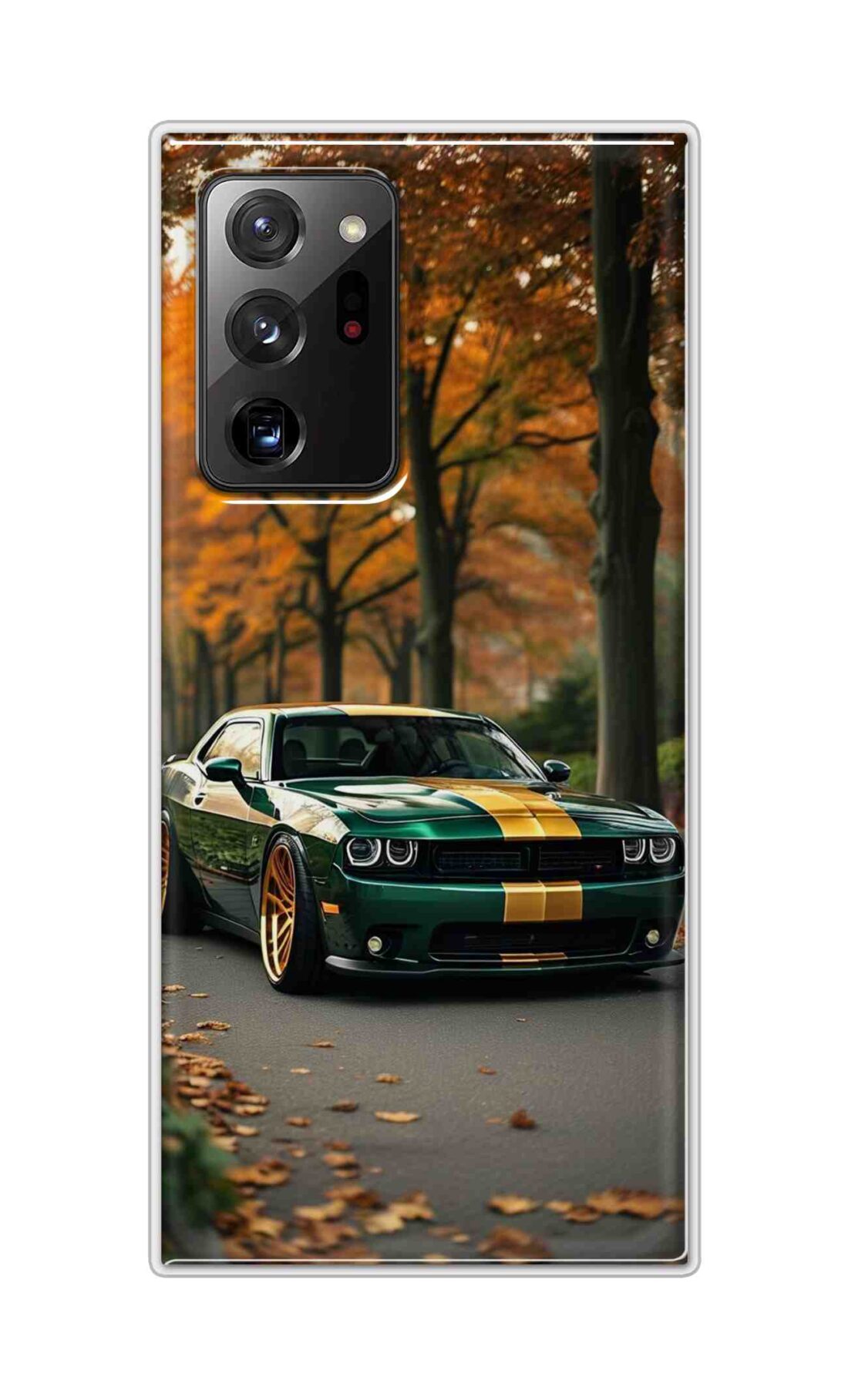 Coberta Back Cover For Samsung Galaxy Note 20 Ultra Back Cover Stylish Case - Golden Line in Green Design D16546