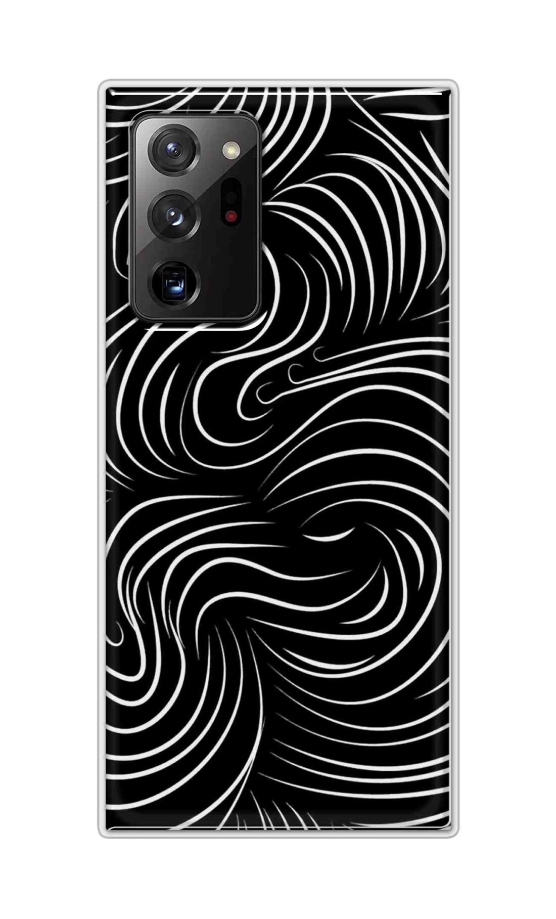 Coberta Back Cover For Samsung Galaxy Note 20 Ultra Back Cover Stylish Case - White Curves Design D16552