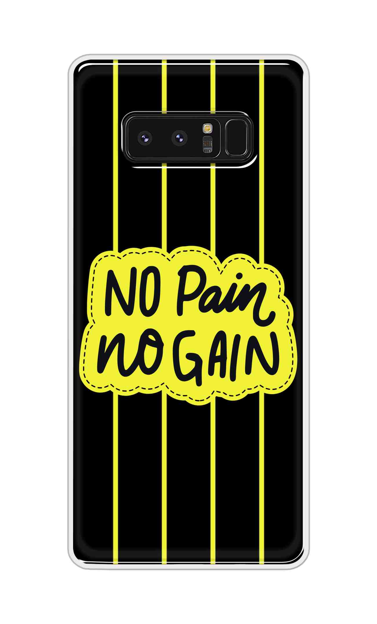 Coberta Back Cover For Samsung Galaxy Note 8 Back Cover Stylish Case - No Pain No Gain in Yellow Design D16508