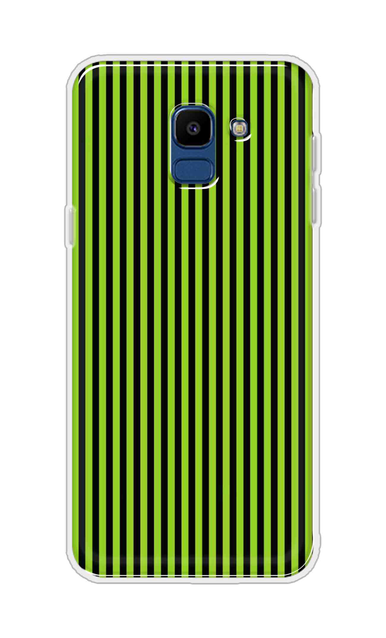 Coberta Back Cover For Samsung Galaxy On6 Back Cover Stylish Case - Green and Black Liner Design D16511