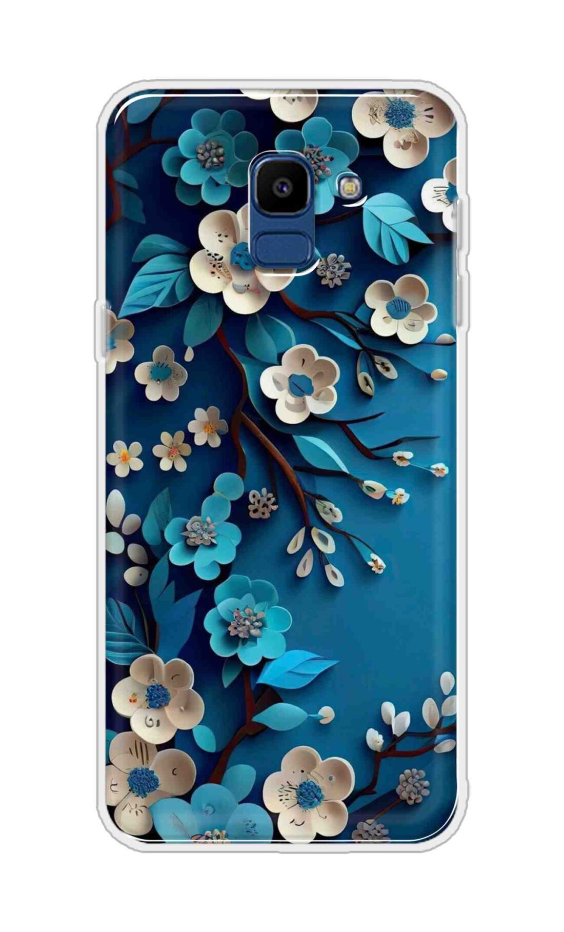Coberta Back Cover For Samsung Galaxy On6 Back Cover Stylish Case - Blue and White Flowers Design D16551