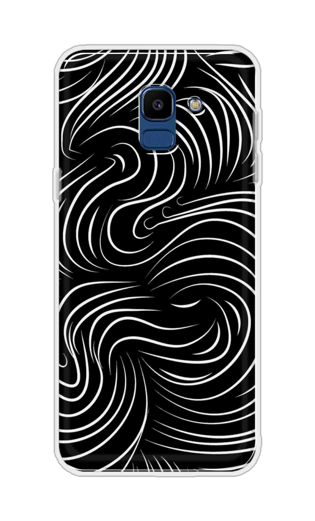 Coberta Back Cover For Samsung Galaxy On6 Back Cover Stylish Case - White Curves Design D16552