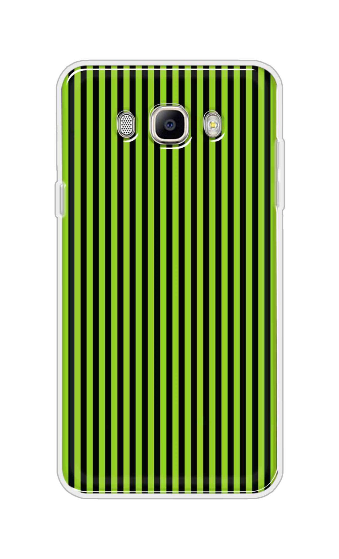 Coberta Back Cover For Samsung Galaxy On8 Back Cover Stylish Case - Green and Black Liner Design D16511