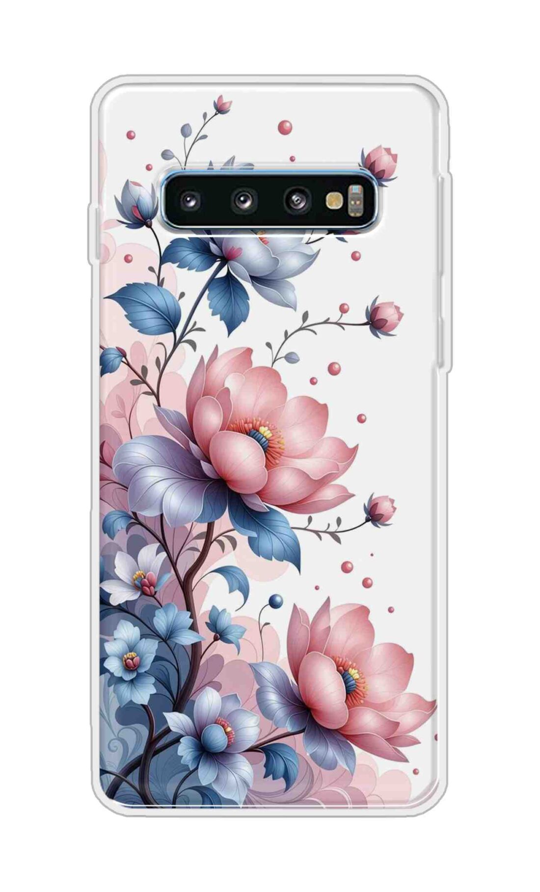Coberta Back Cover For Samsung Galaxy S10 Back Cover Stylish Case - Asthetic Flowers in White Design D16607