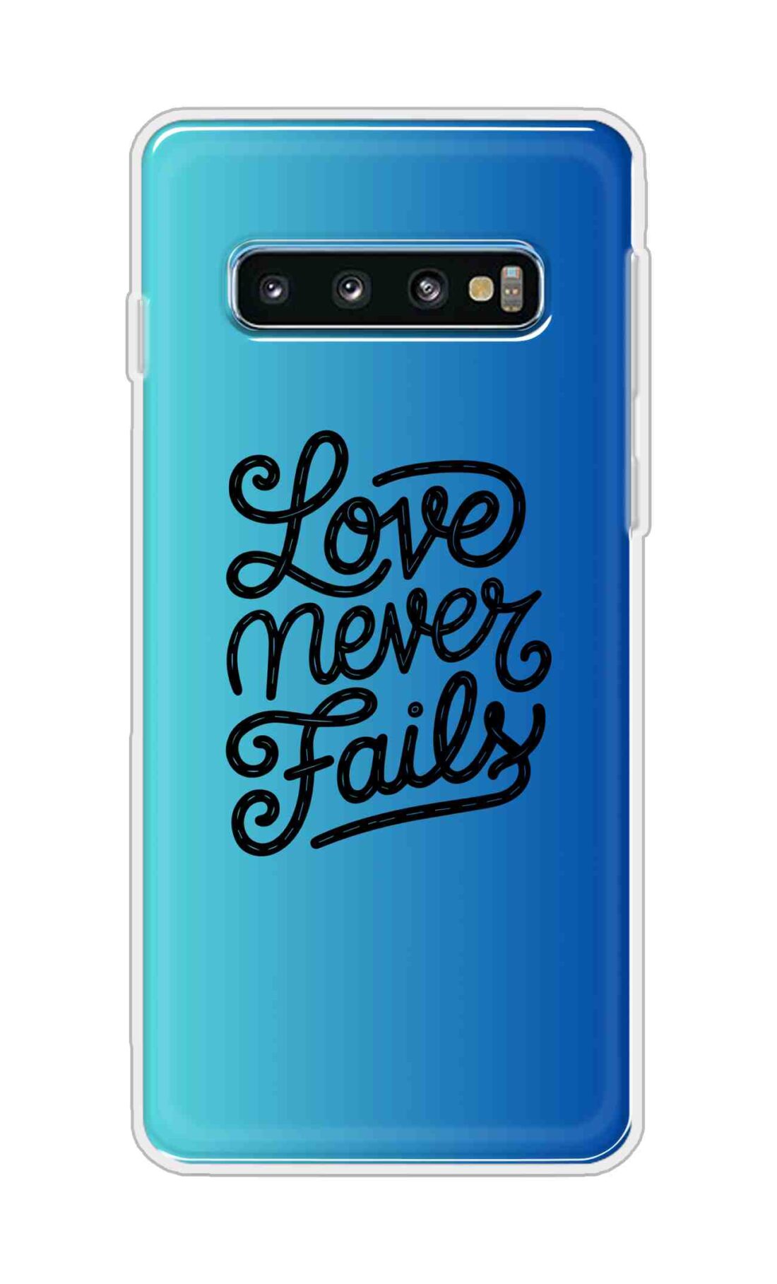 Coberta Back Cover For Samsung Galaxy S10 Back Cover Stylish Case - Love Never Fails in Blue Design D16643