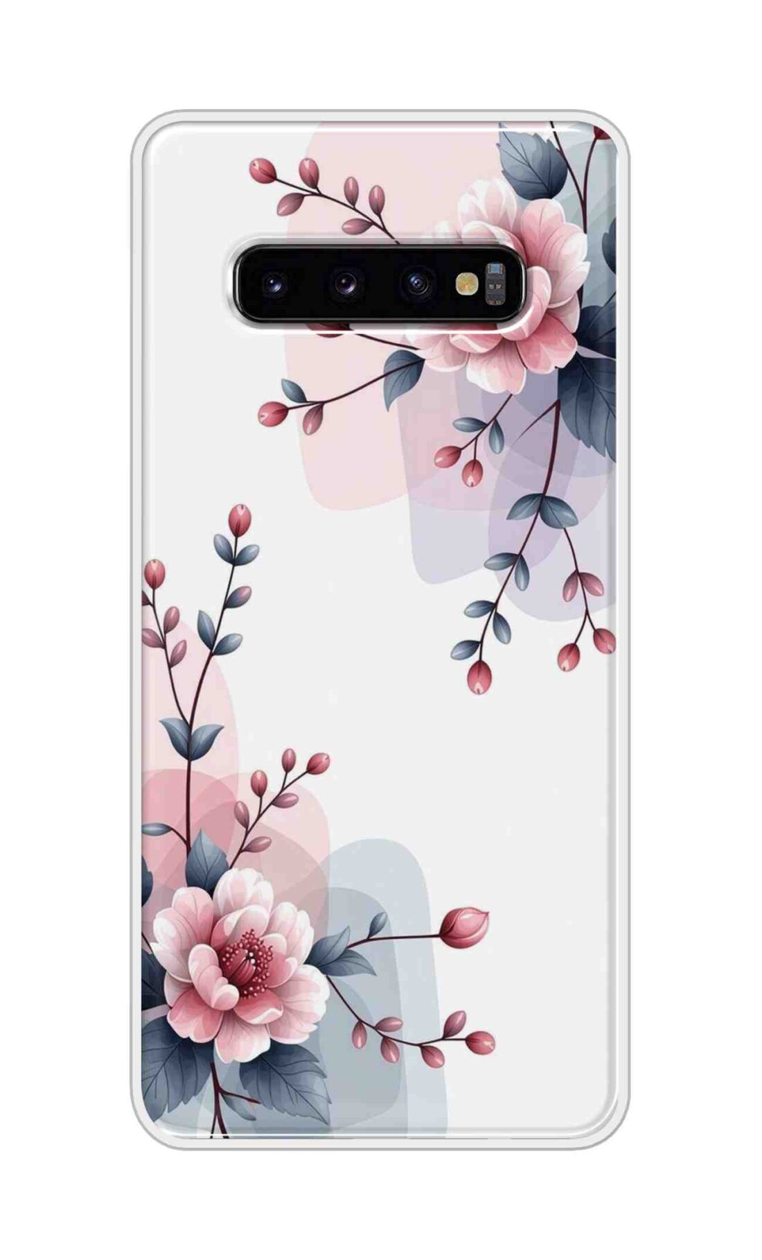 Coberta Back Cover For Samsung Galaxy S10 Plus Back Cover Stylish Case - Pink Flowers and Leaves Design Design D16510