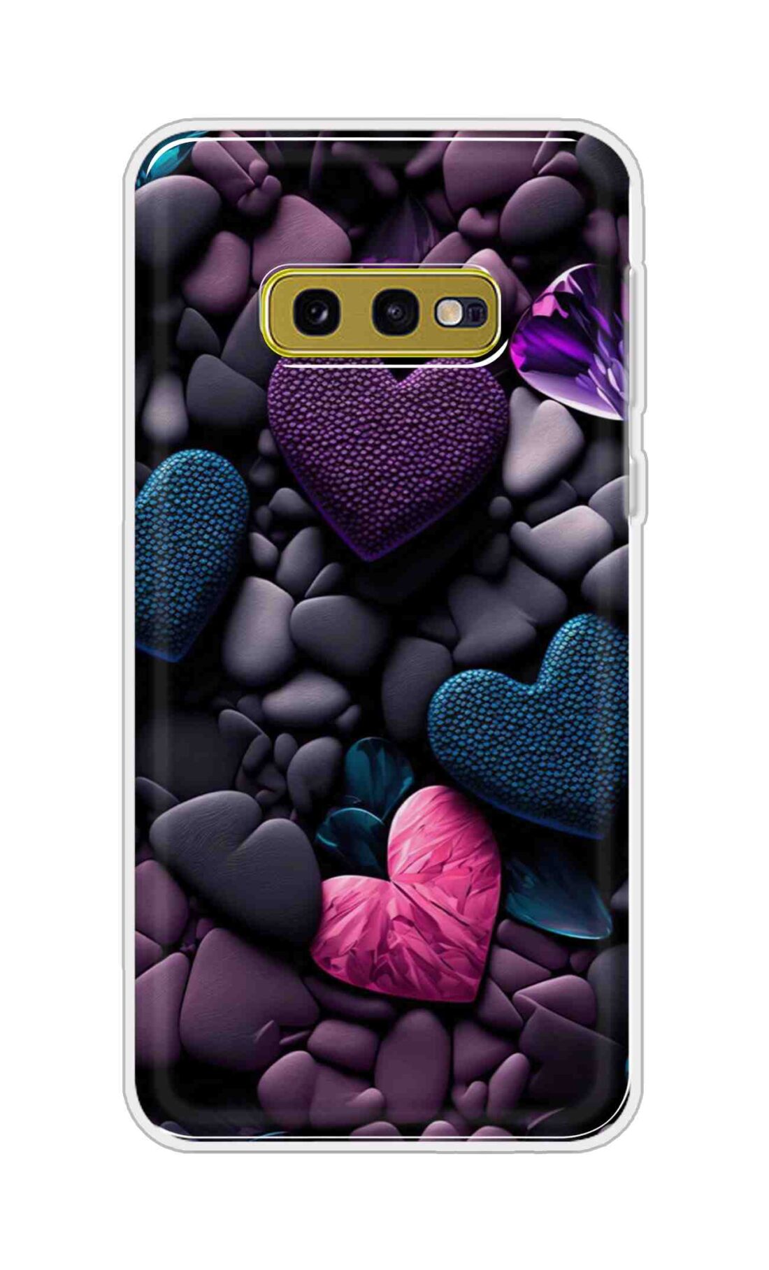 Coberta Back Cover For Samsung Galaxy S10e Back Cover Stylish Case - Purple Hearts Design D16005