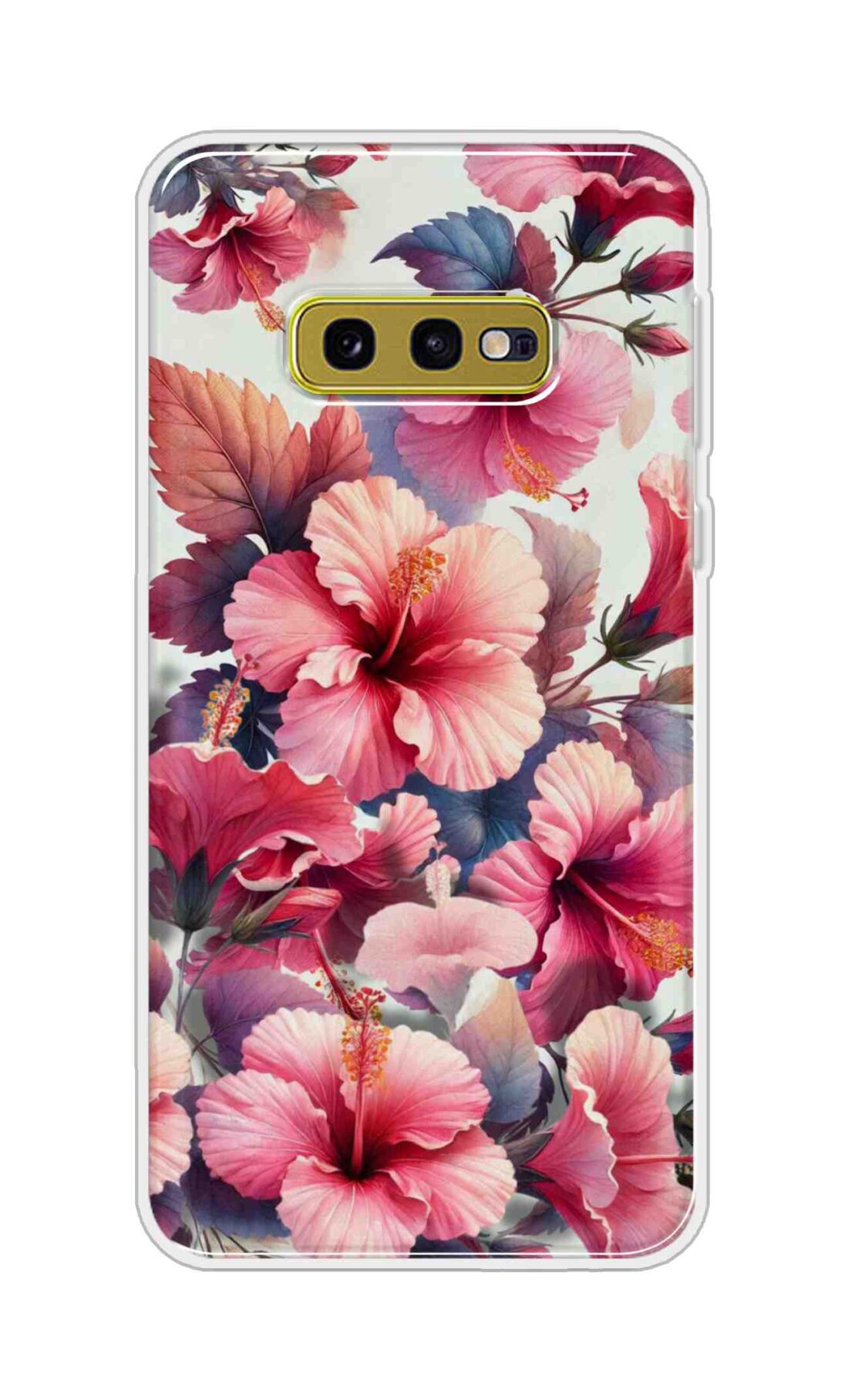 Coberta Back Cover For Samsung Galaxy S10e Back Cover Stylish Case - Pink Leaves and Flowers Design D16525