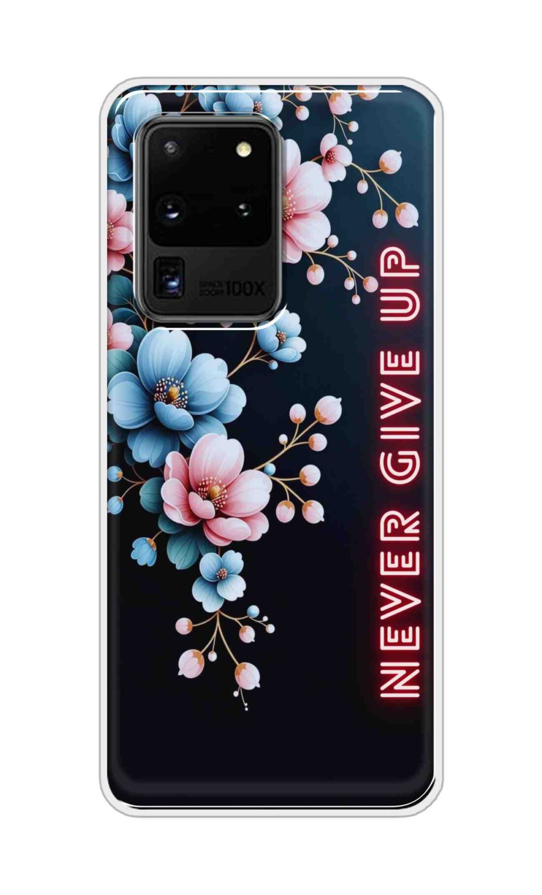 Coberta Back Cover For Samsung Galaxy S20 Ultra Back Cover Stylish Case - Never Give Up with Flowers Design D16500
