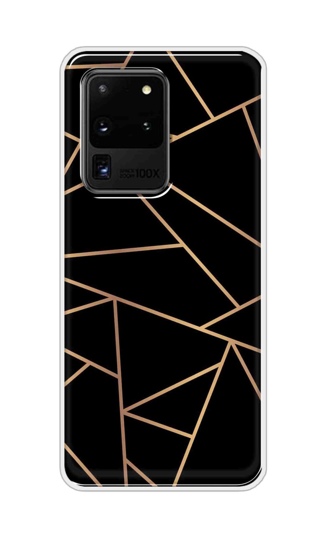 Coberta Back Cover For Samsung Galaxy S20 Ultra Back Cover Stylish Case - Golden Zig Zag Pattern in Black Design D16519