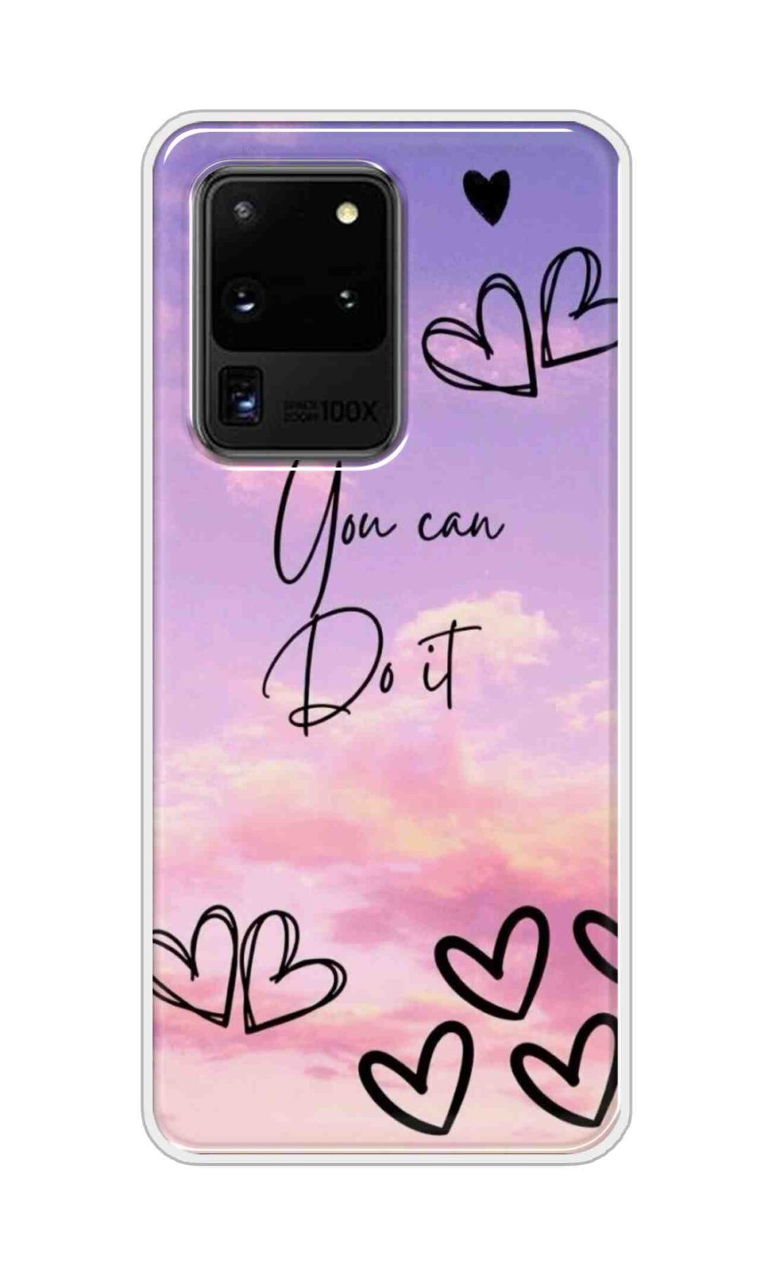 Coberta Back Cover For Samsung Galaxy S20 Ultra Back Cover Stylish Case - You Can Do It and Hearts Design D16539