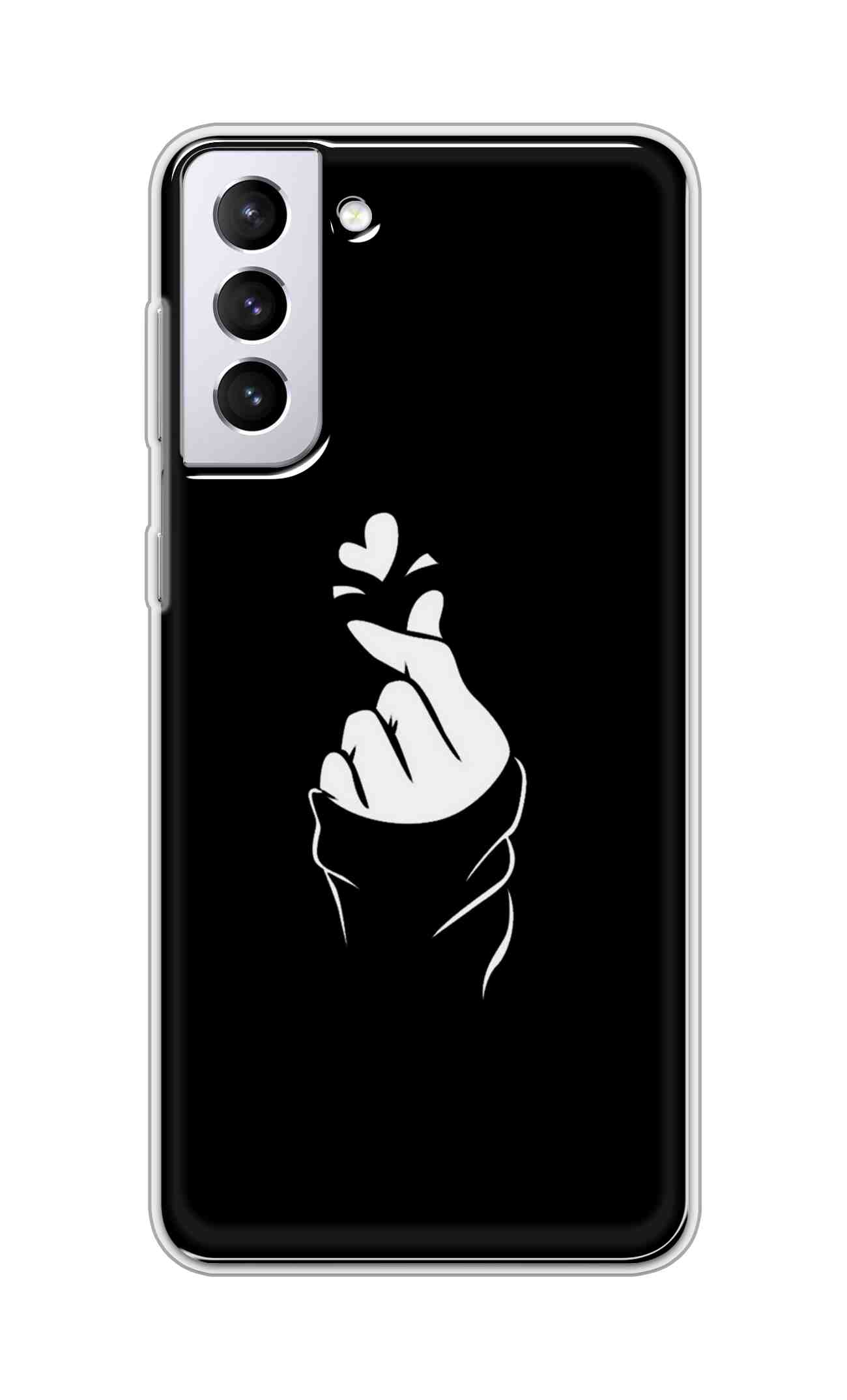 Coberta Back Cover For Samsung Galaxy S21 Plus Back Cover Stylish Case - Black Korean Heart Design D11802