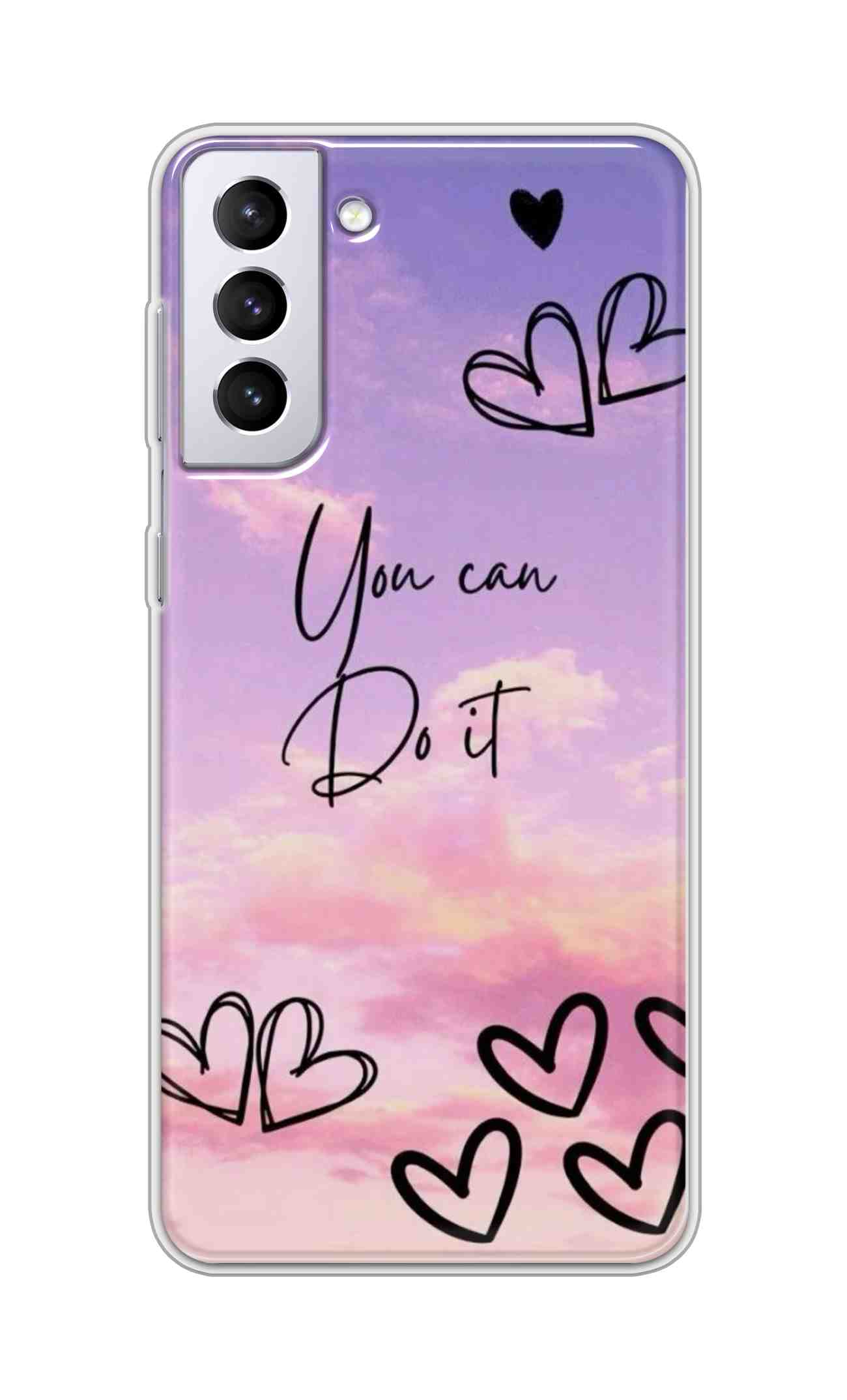 Coberta Back Cover For Samsung Galaxy S21 Plus Back Cover Stylish Case - You Can Do It and Hearts Design D16539