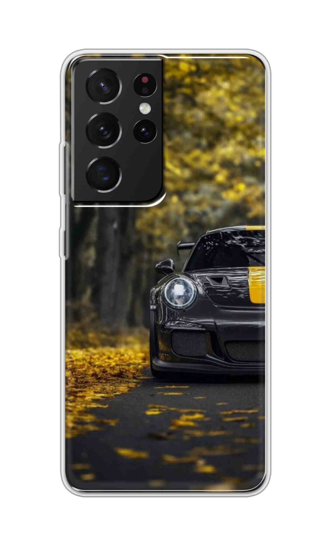 Coberta Back Cover For Samsung Galaxy S21 Ultra Back Cover Stylish Case - Black and Yellow Car Design D16561
