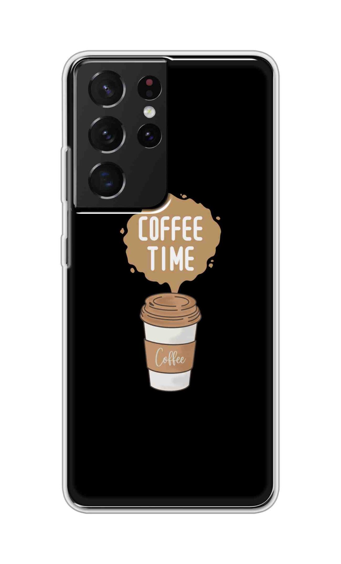 Coberta Back Cover For Samsung Galaxy S21 Ultra Back Cover Stylish Case - Coffee Time in Black Design D16647