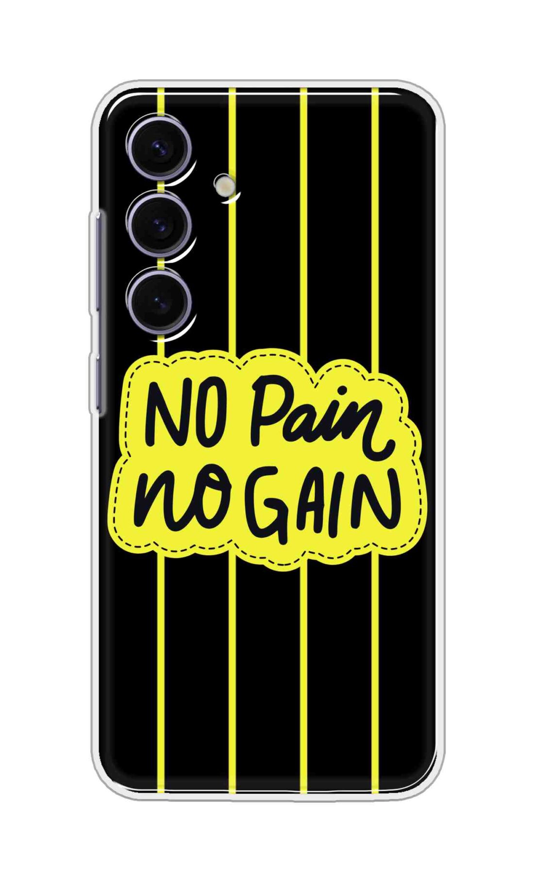 Coberta Back Cover For Samsung Galaxy S25 5G Back Cover Stylish Case - No Pain No Gain in Yellow Design D16508