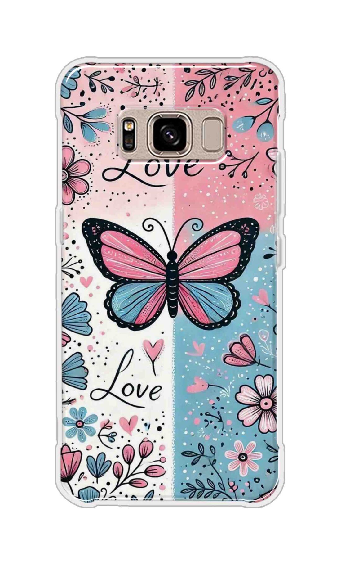 Coberta Back Cover For Samsung Galaxy S8 Active Back Cover Stylish Case - Butterfly and Love Text Design D16526