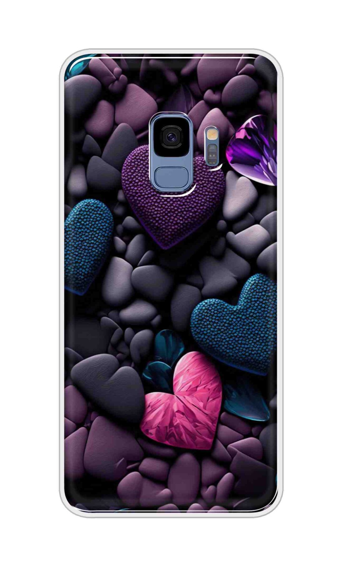 Coberta Back Cover For Samsung Galaxy S9 Back Cover Stylish Case - Purple Hearts Design D16005