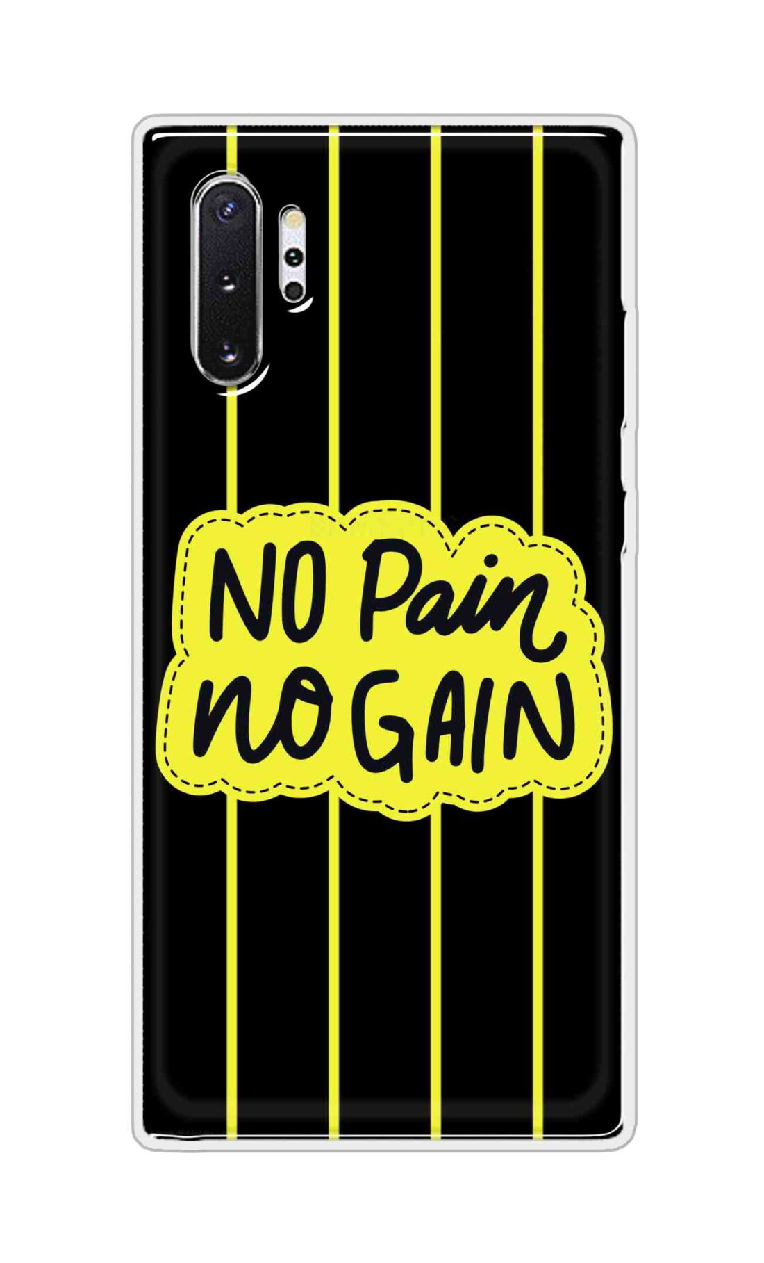 Coberta Back Cover For Samsung Galaxy Note 10 Plus 5G Back Cover Stylish Case - No Pain No Gain in Yellow Design D16508