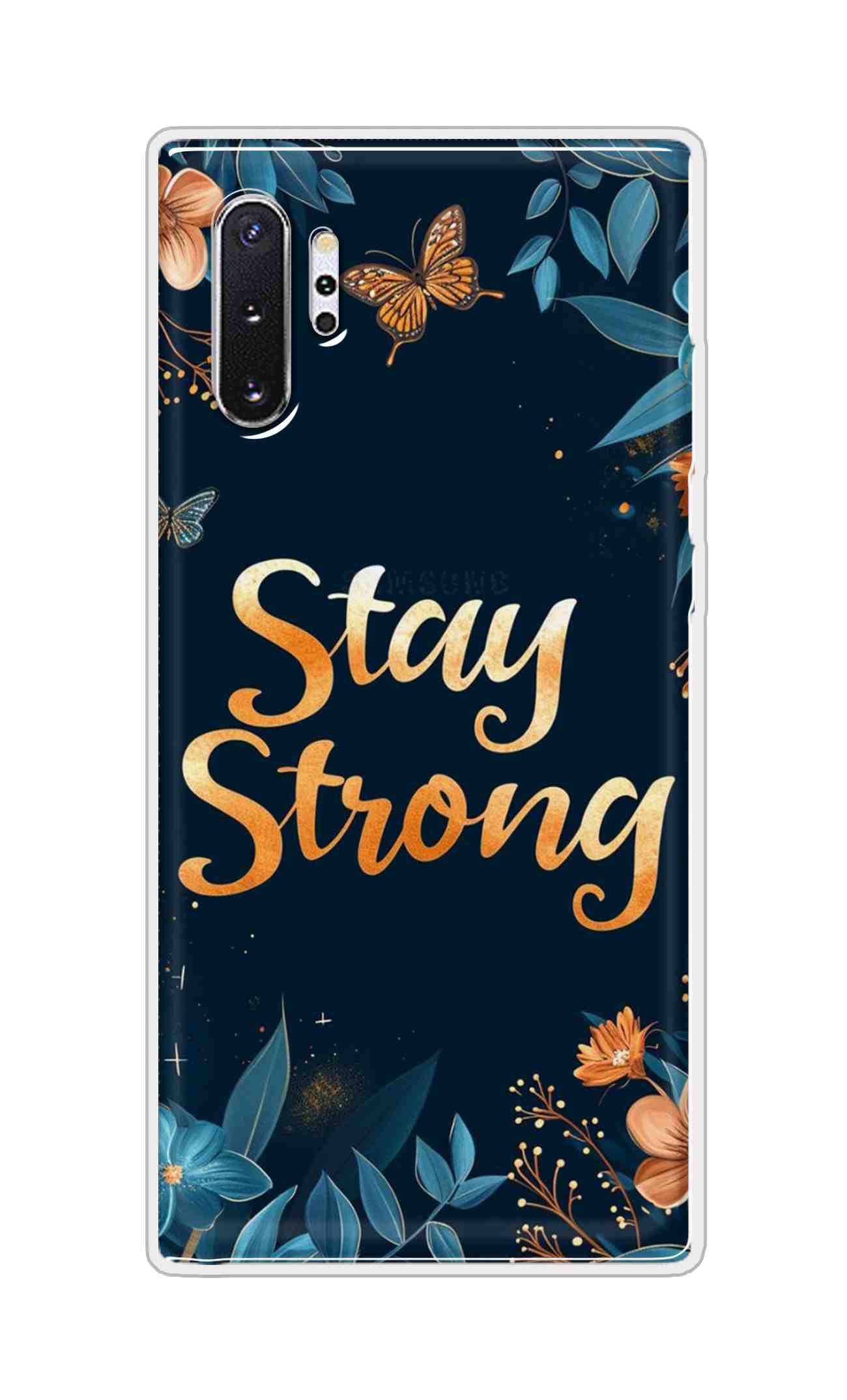 Coberta Back Cover For Samsung Galaxy Note 10 Plus 5G Back Cover Stylish Case - Stay Strong with Flowers Design D16514