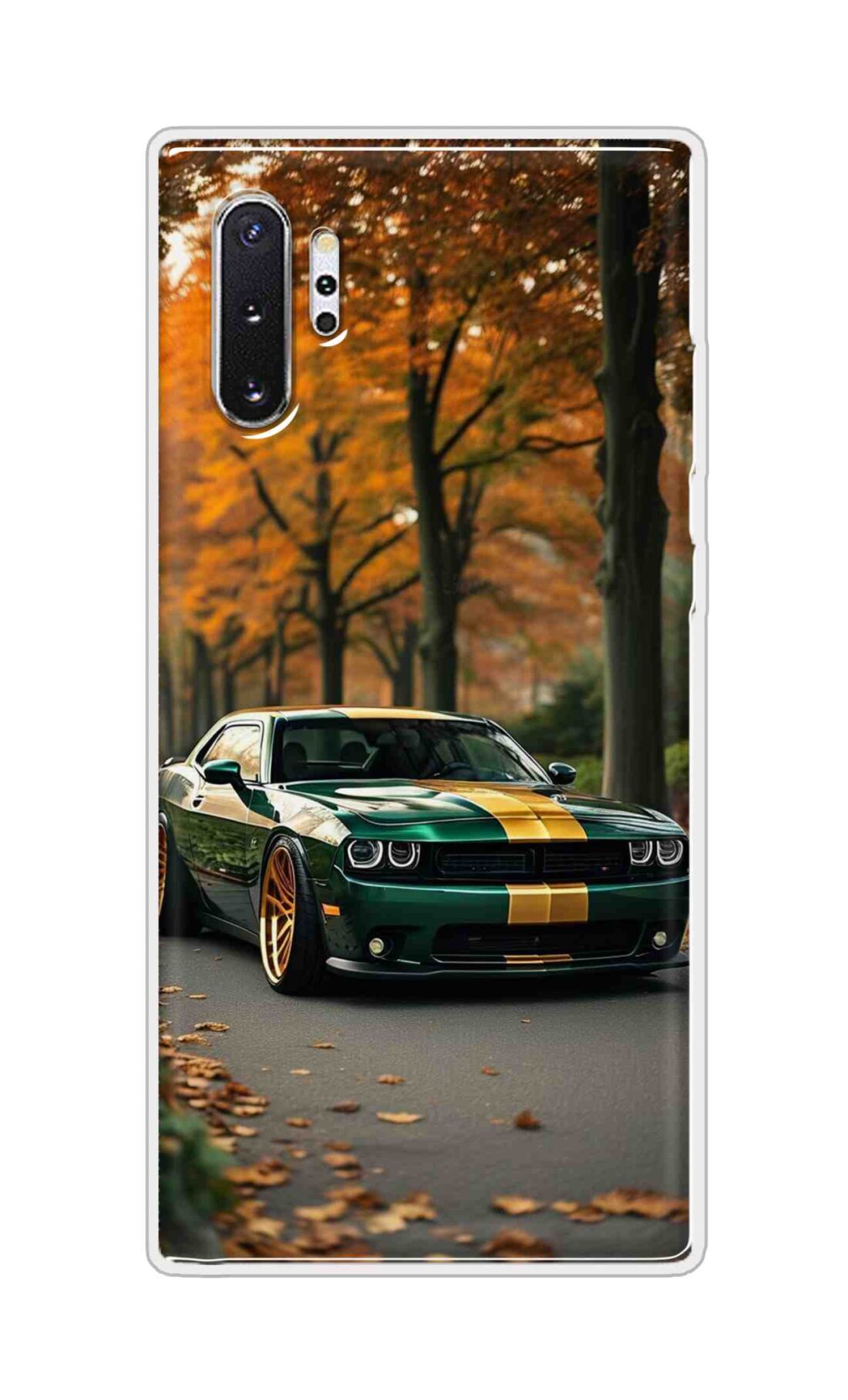 Coberta Back Cover For Samsung Galaxy Note 10 Plus 5G Back Cover Stylish Case - Golden Line in Green Design D16546