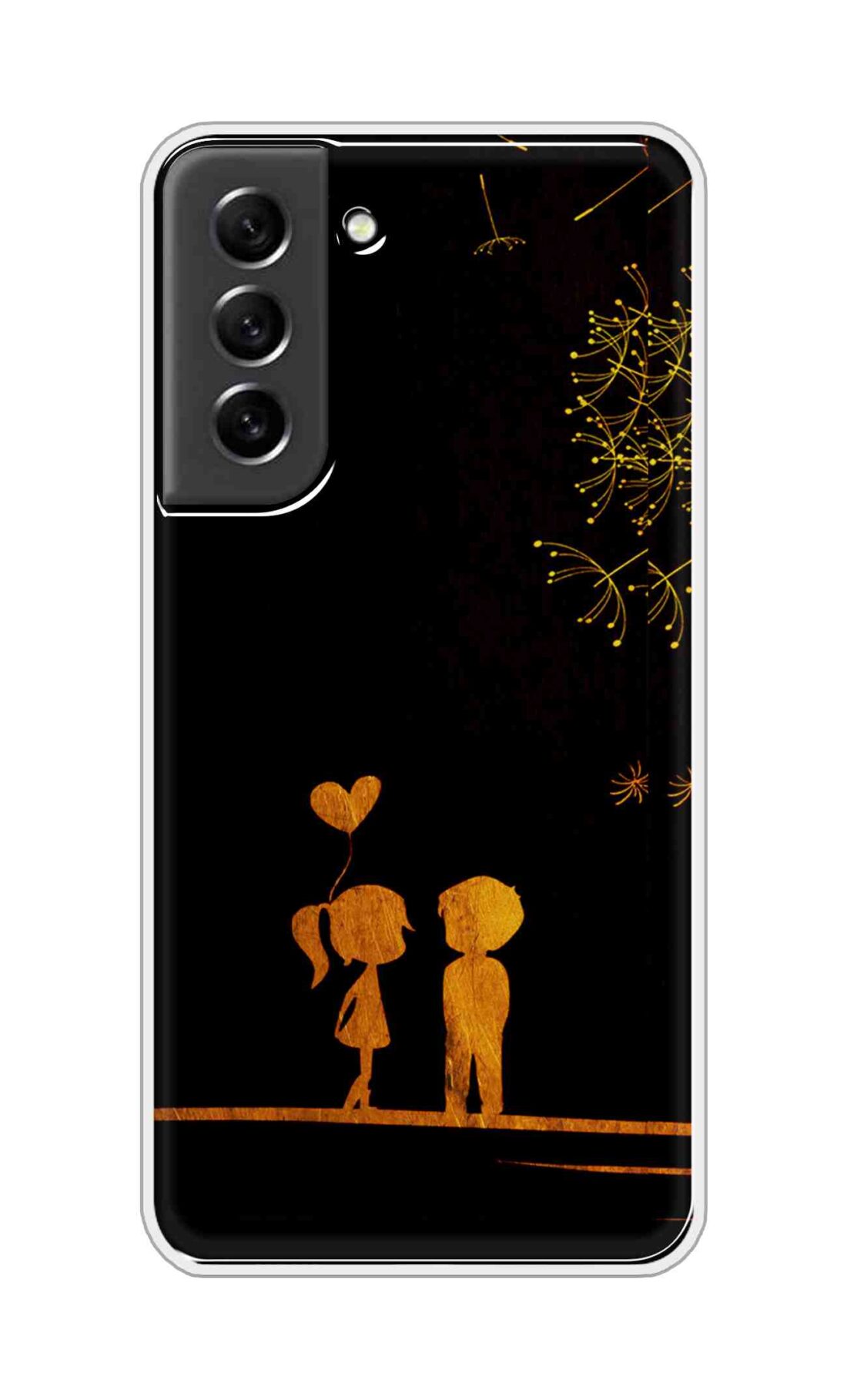 Coberta Back Cover For Samsung Galaxy S21 FE Back Cover Stylish Case - Girl and Boy Love in Black Design D11017