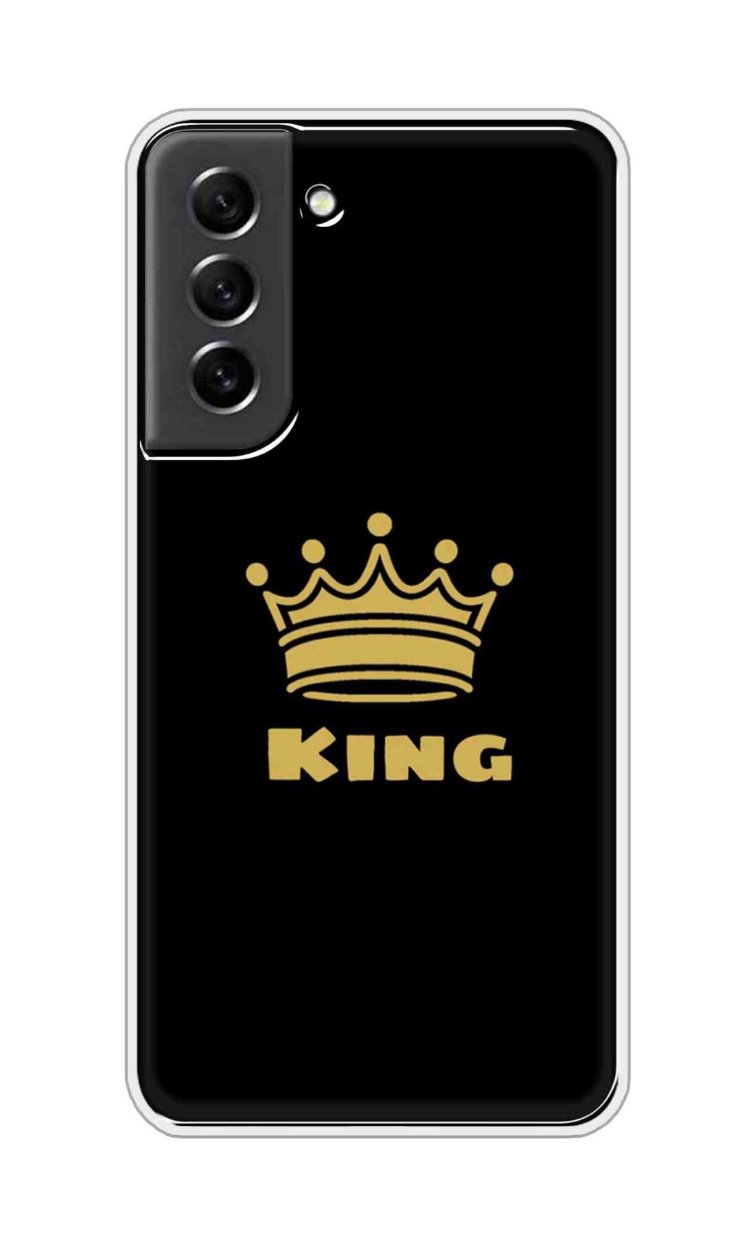 Coberta Back Cover For Samsung Galaxy S21 FE Back Cover Stylish Case - King Texts in Black Design D11092