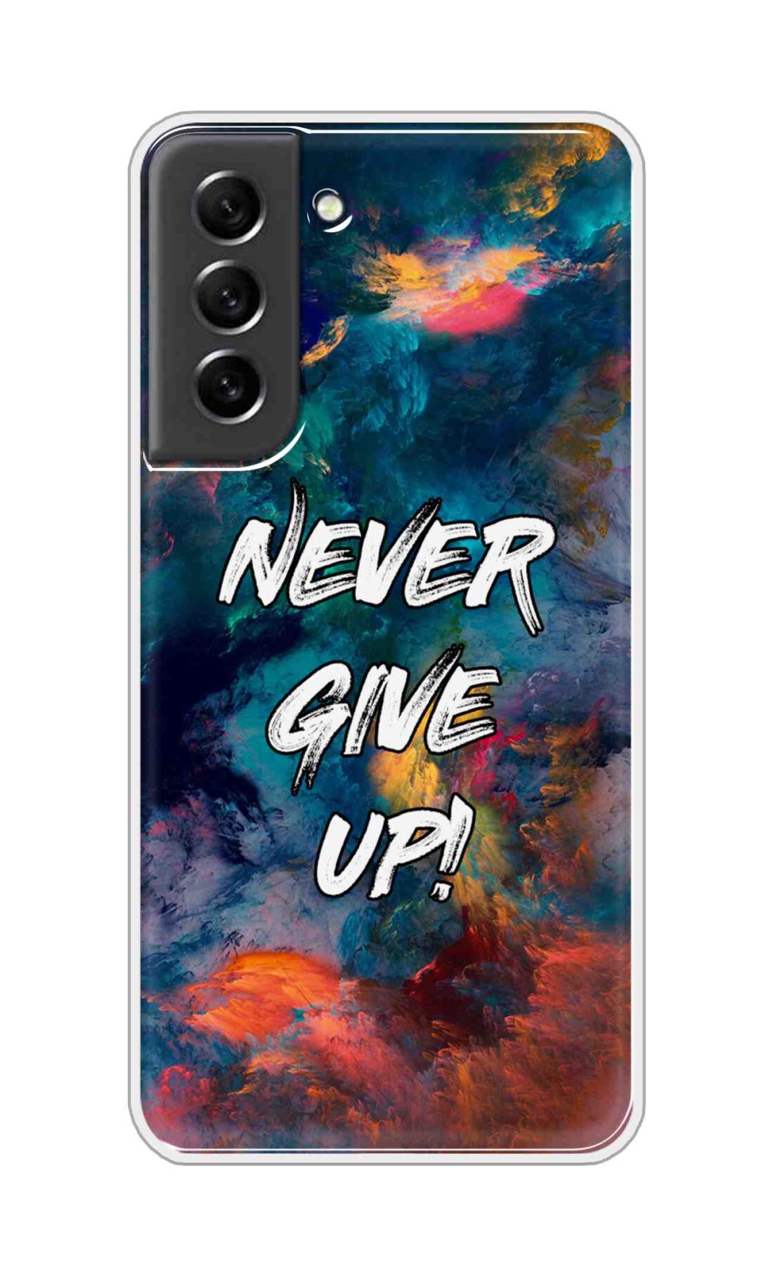 Coberta Back Cover For Samsung Galaxy S21 FE Back Cover Stylish Case - Never Give Up in Colour Storm Design D11928
