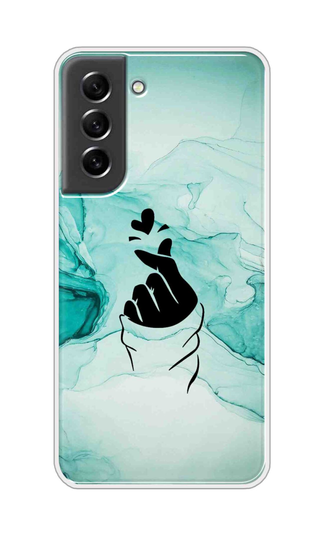 Coberta Back Cover For Samsung Galaxy S21 FE Back Cover Stylish Case - Korean Heart on Marble Design D14912