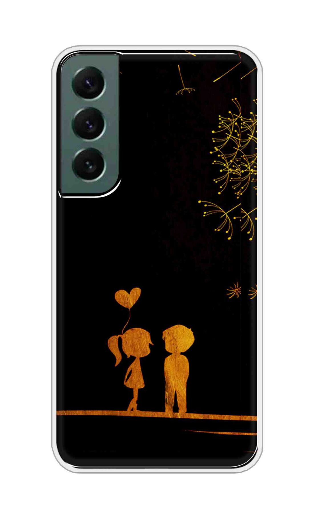 Coberta Back Cover For Samsung Galaxy S22 5G Back Cover Stylish Case - Girl and Boy Love in Black Design D11017