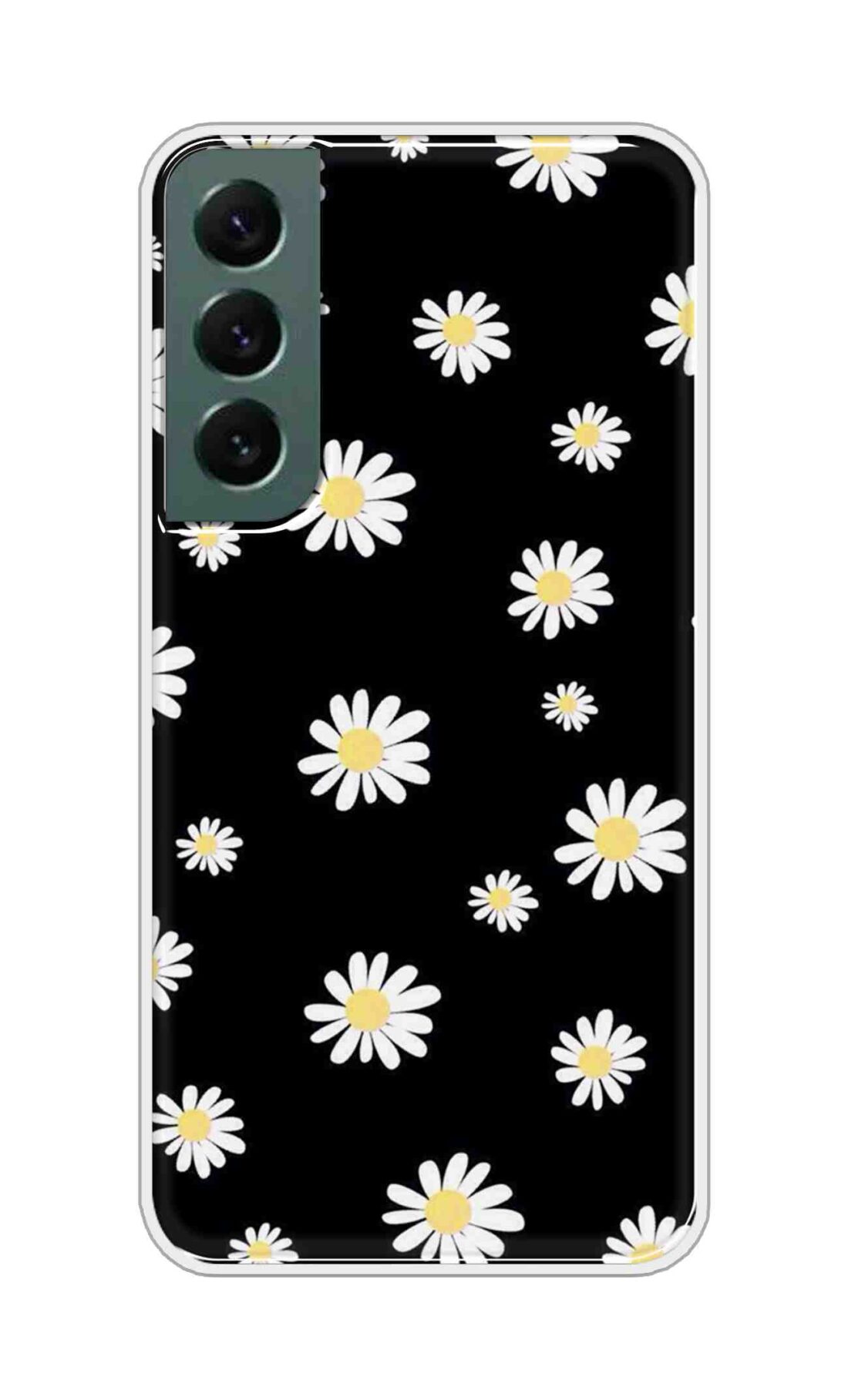 Coberta Back Cover For Samsung Galaxy S22 5G Back Cover Stylish Case - Sun Flowers in Black Design D11094
