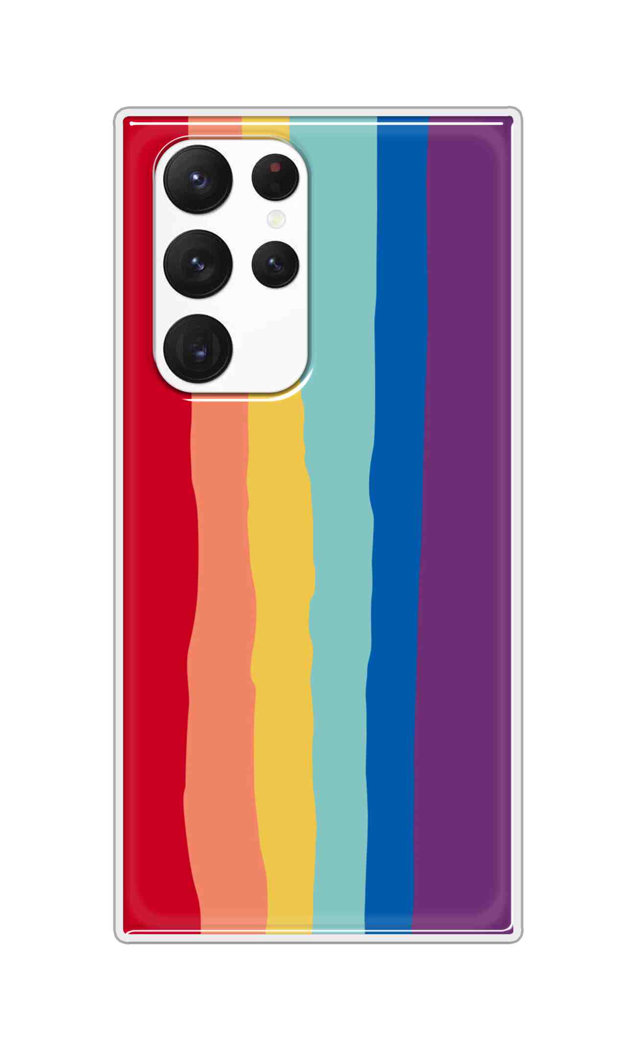 Coberta Back Cover For Samsung Galaxy S22 Ultra Back Cover Stylish Case - Colourful Rainbow Design D13201