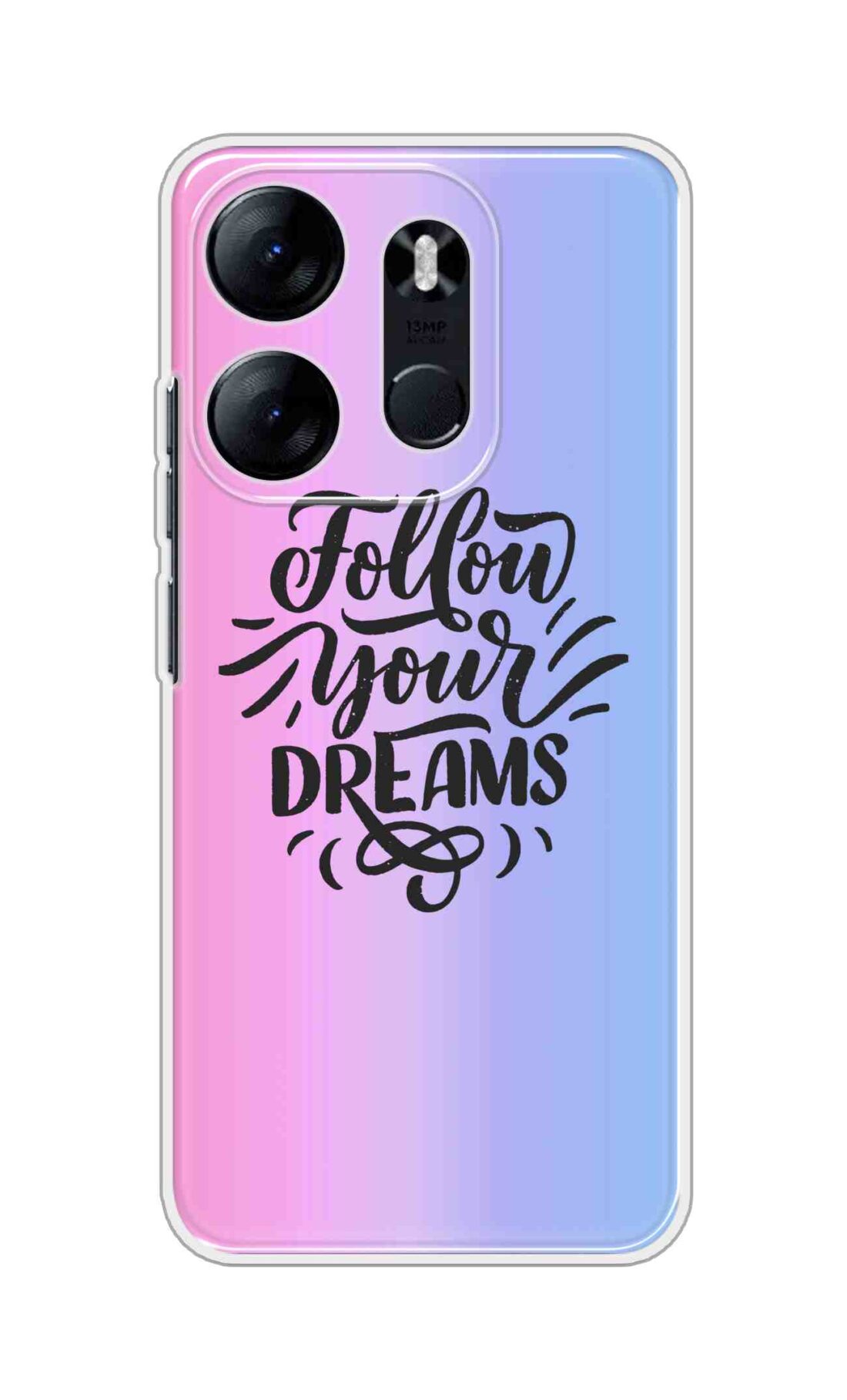Coberta Back Cover For TECNO Spark Go 2023 Back Cover Stylish Case - Follow Your Dreams In Pink And Blue Design D16501