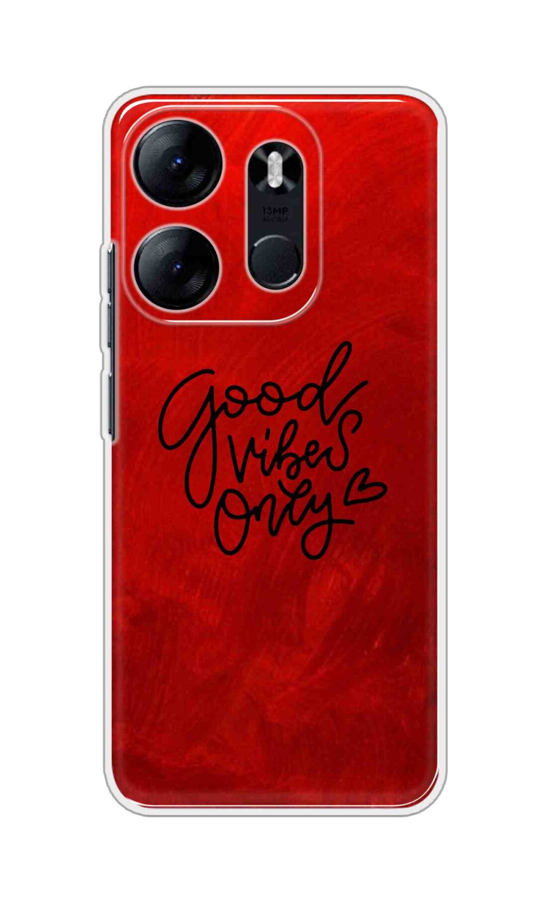 Coberta Back Cover For TECNO Spark Go 2023 Back Cover Stylish Case - Good Vibes Only in Red Design D16507