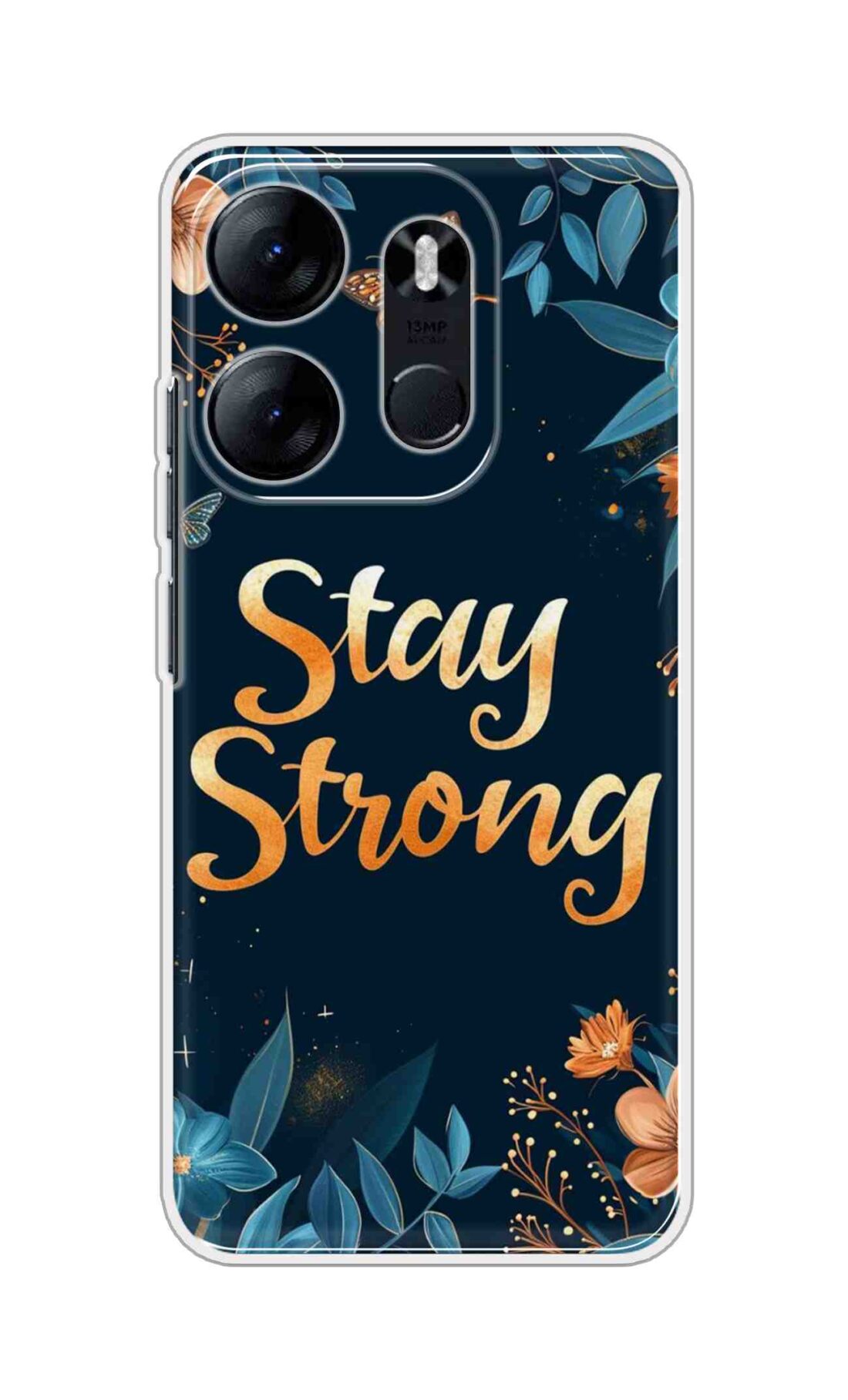 Coberta Back Cover For TECNO Spark Go 2023 Back Cover Stylish Case - Stay Strong with Flowers Design D16514