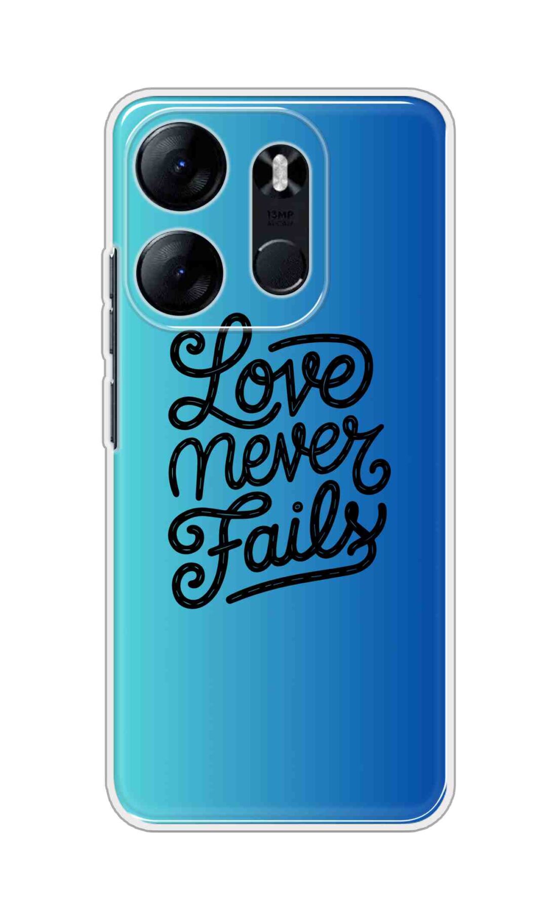 Coberta Back Cover For TECNO Spark Go 2023 Back Cover Stylish Case - Love Never Fails in Blue Design D16643