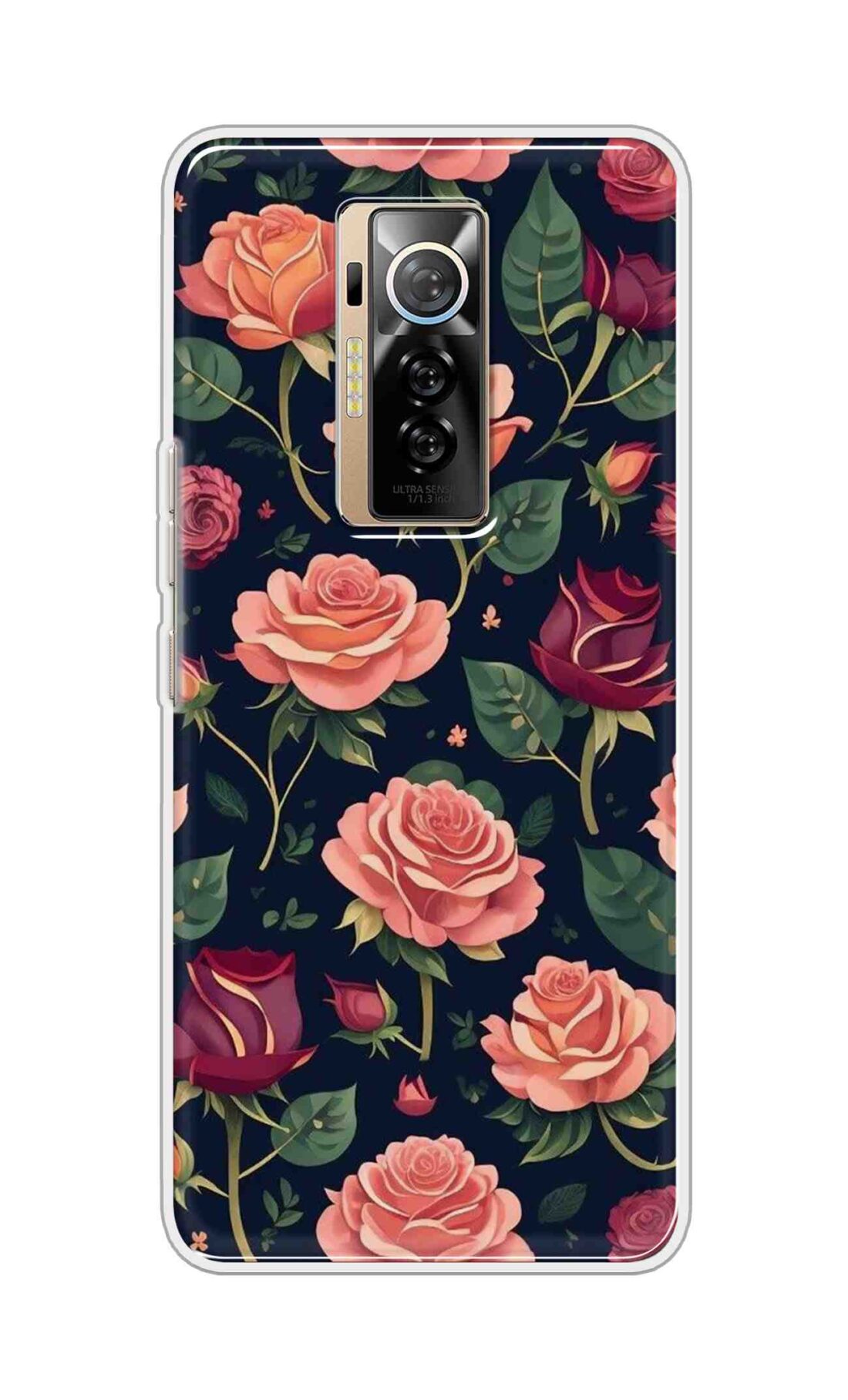 Coberta Back Cover For TECNO Phantom X Back Cover Stylish Case - Pink and Red Rose Design D16271