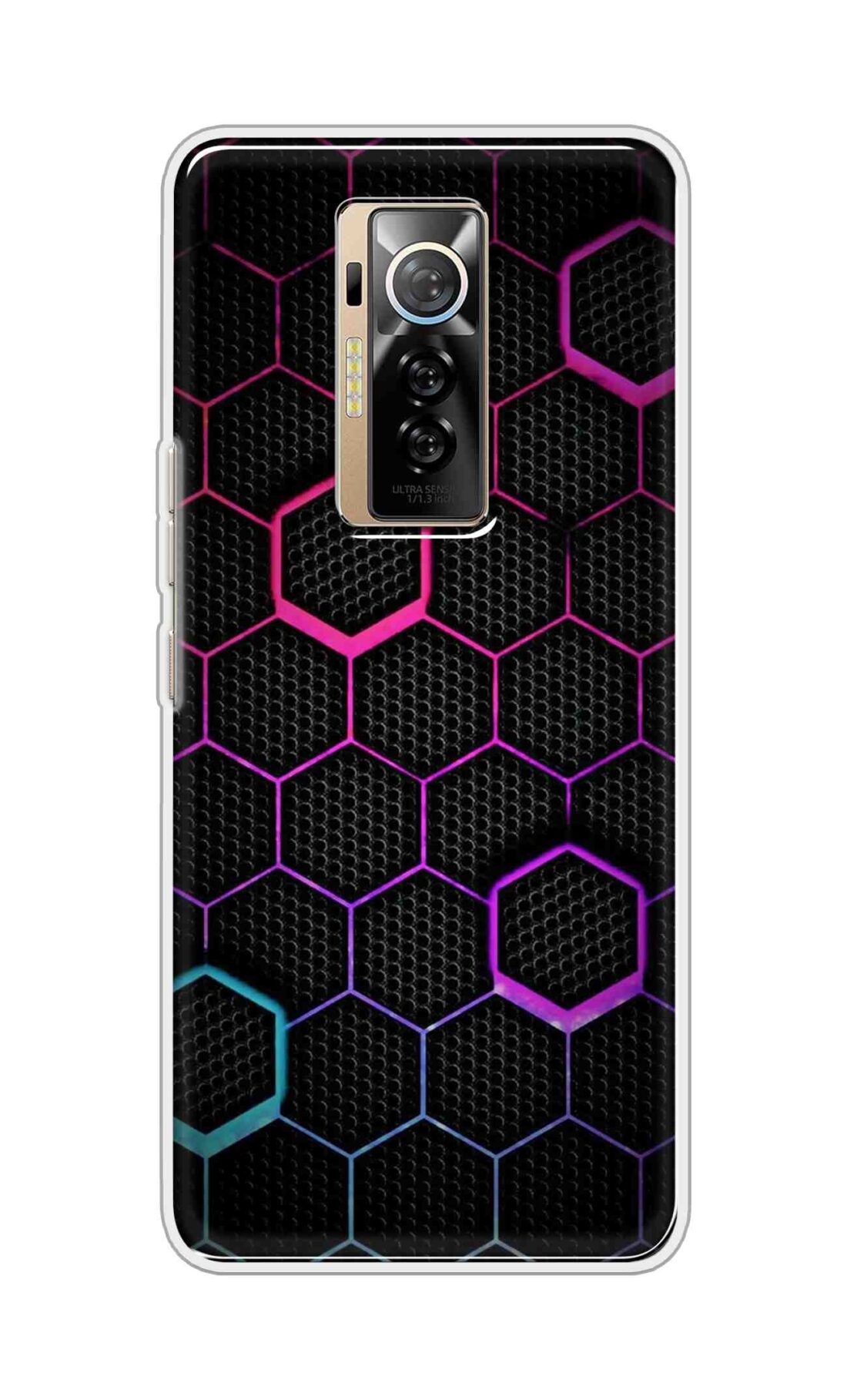 Coberta Back Cover For TECNO Phantom X Back Cover Stylish Case - Multicolour Hexogan Pattern Design D16451
