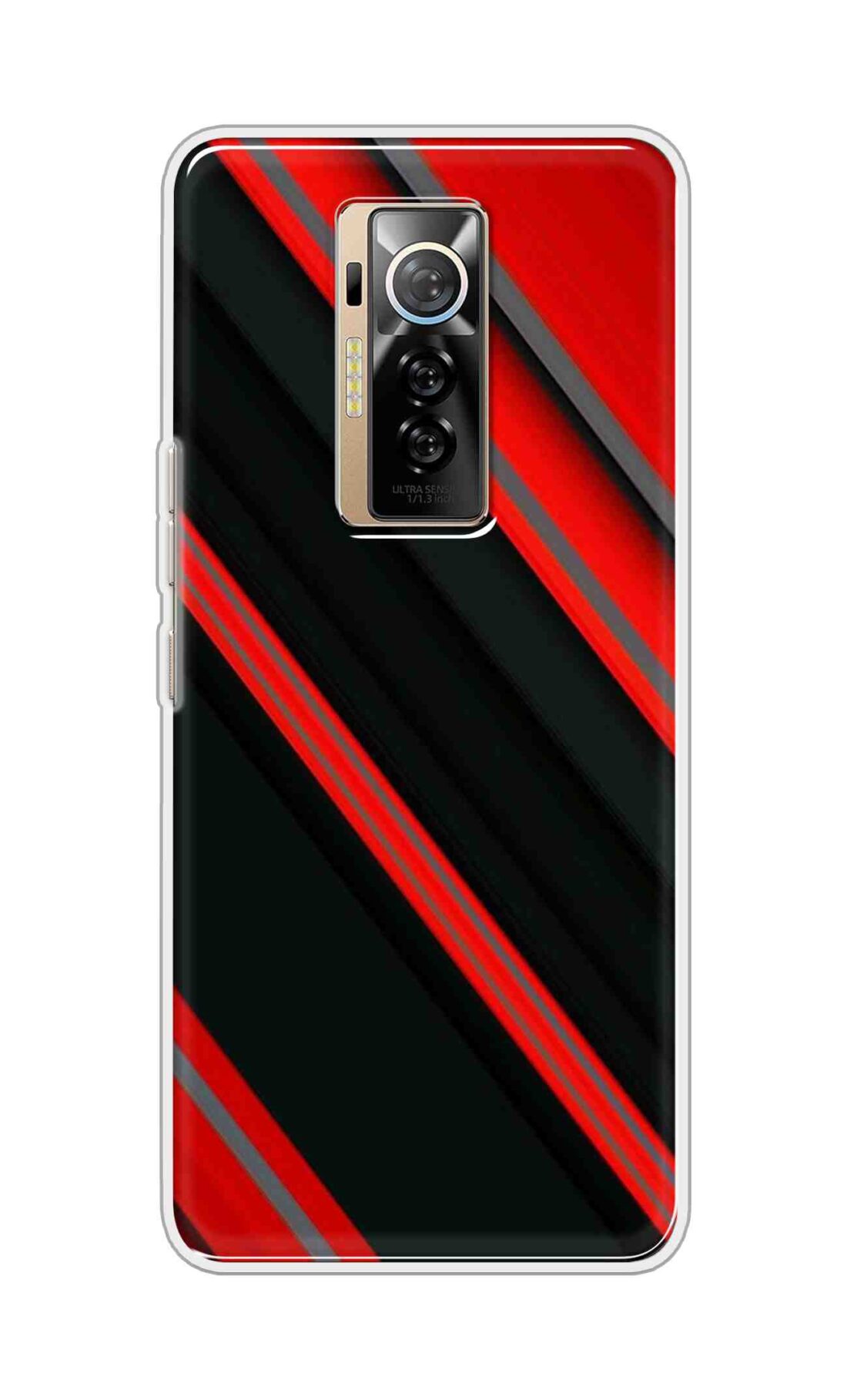 Coberta Back Cover For TECNO Phantom X Back Cover Stylish Case - Red and Black 3D Pattern Design D16461