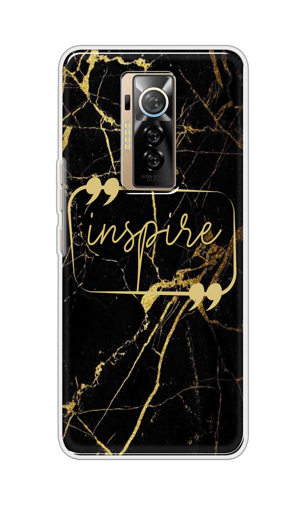 Coberta Back Cover For TECNO Phantom X Back Cover Stylish Case - Inspire in Golden Marble Design D16509