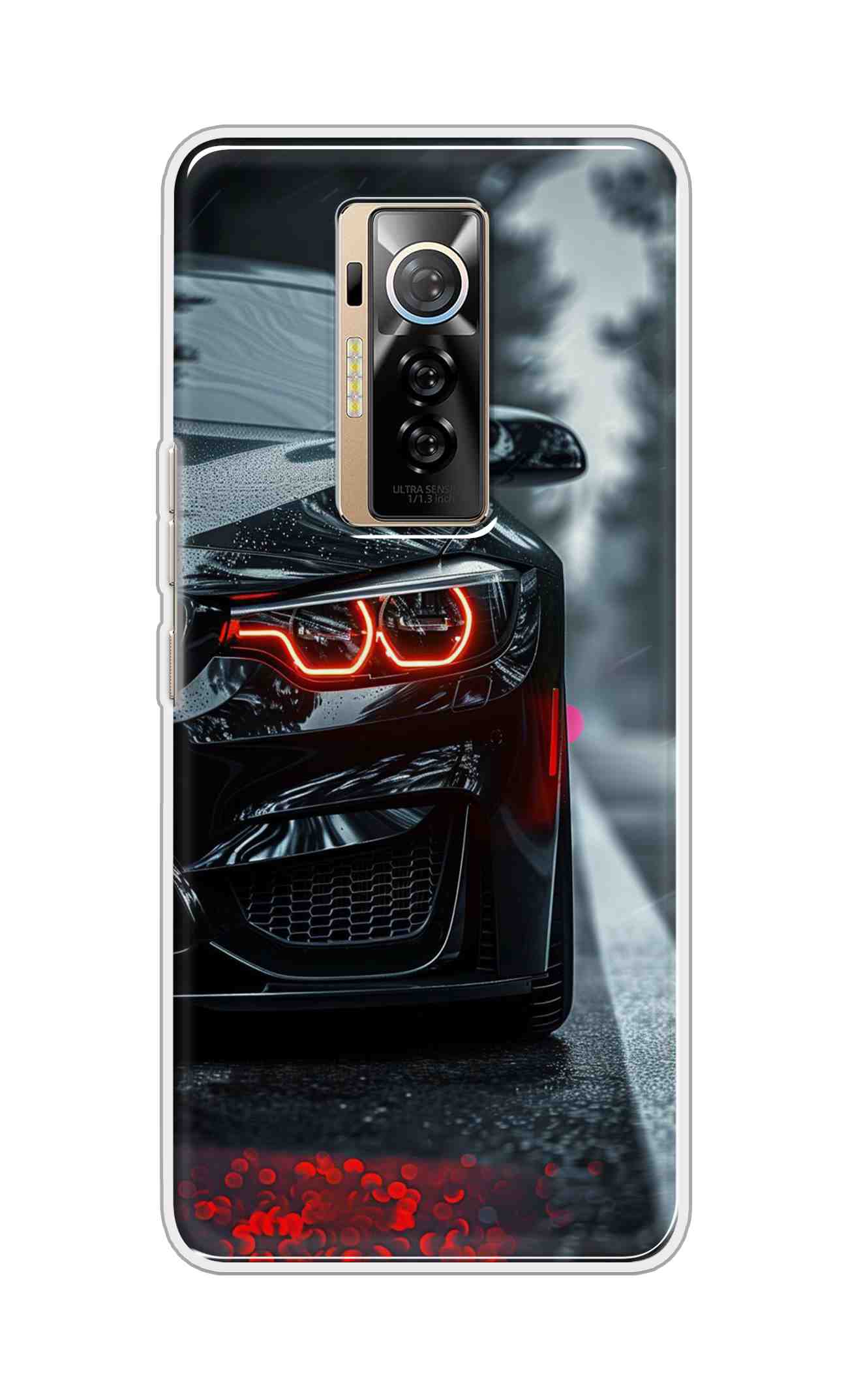 Coberta Back Cover For TECNO Phantom X Back Cover Stylish Case - Black Car Design D16542